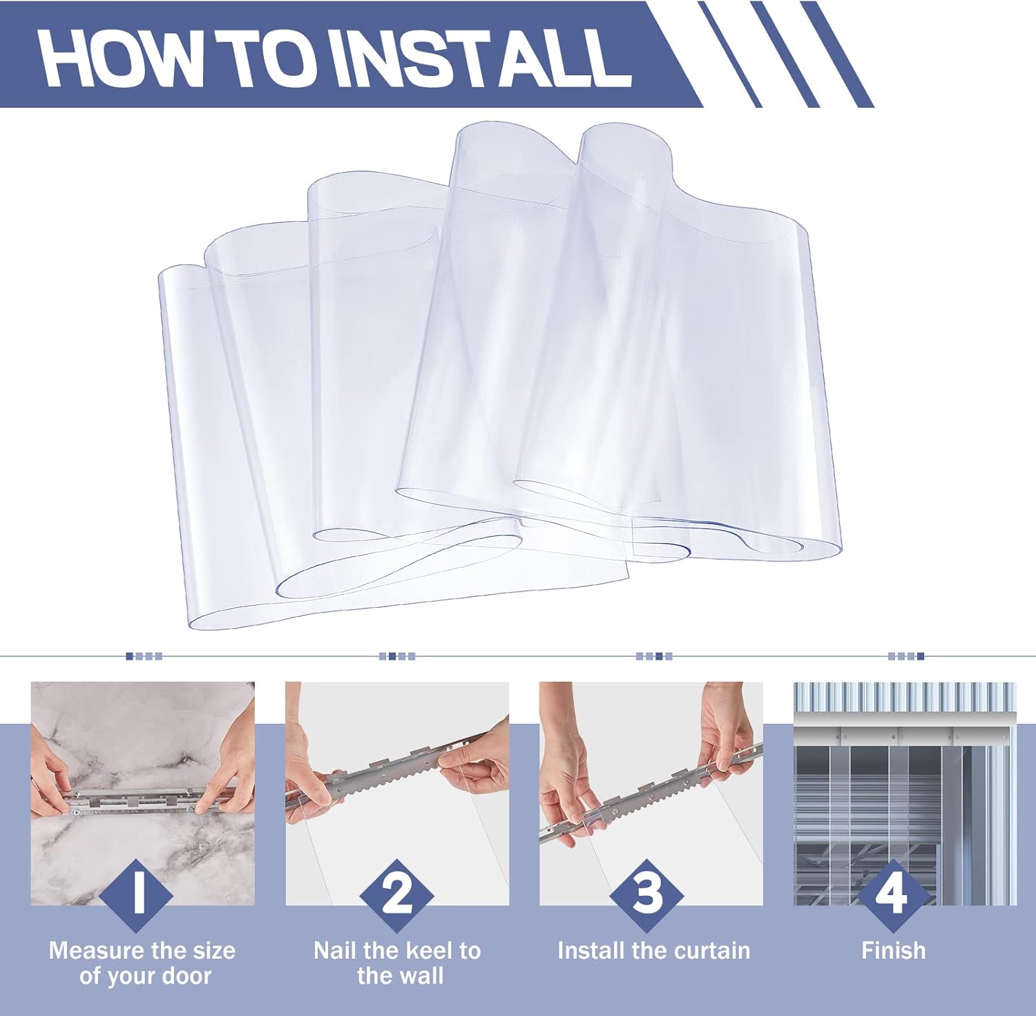 Juexica Heavy Duty PVC Door Curtain Kit for Freezers and Warehouses