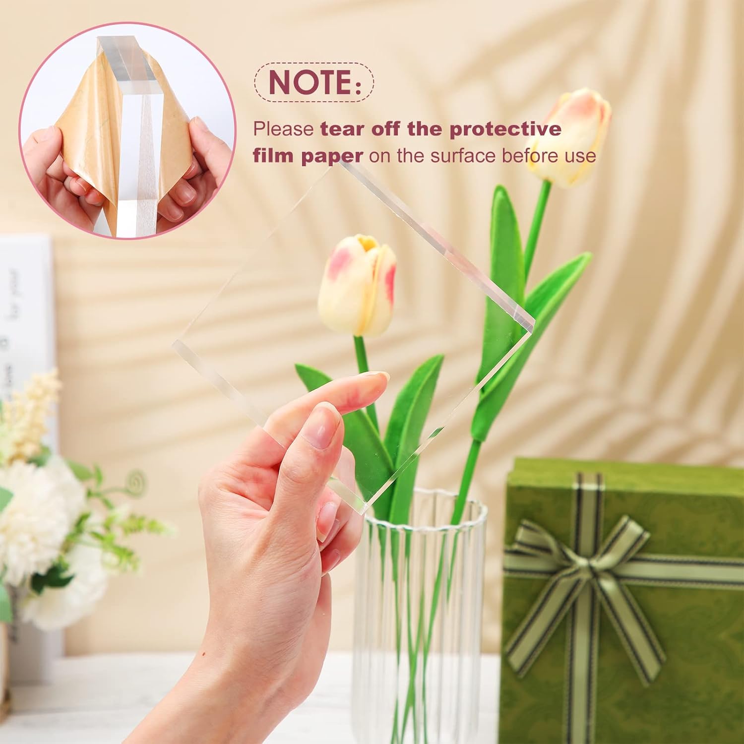 Remerry 8 Piece Clear Acrylic Display Block Stand