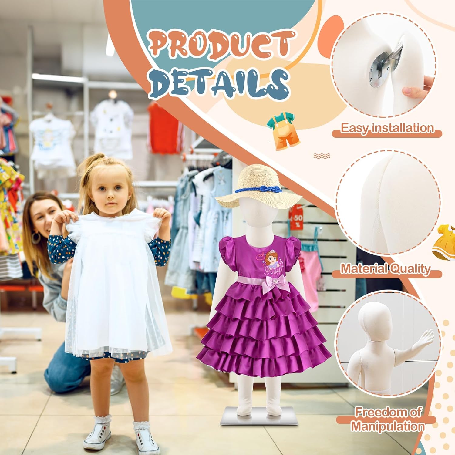 DoubleFill Kids Mannequins 1 Year Old 2 Pcs Set