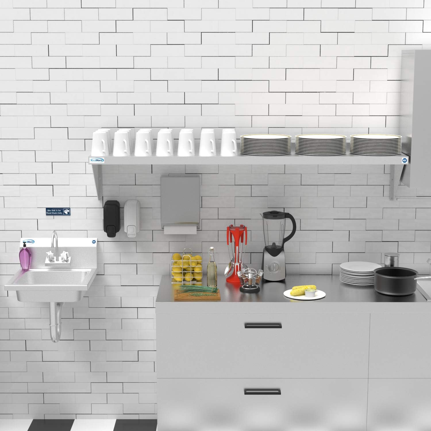 KoolMore WMSH-1260 NSF Stainless Steel Wall Mount Shelf