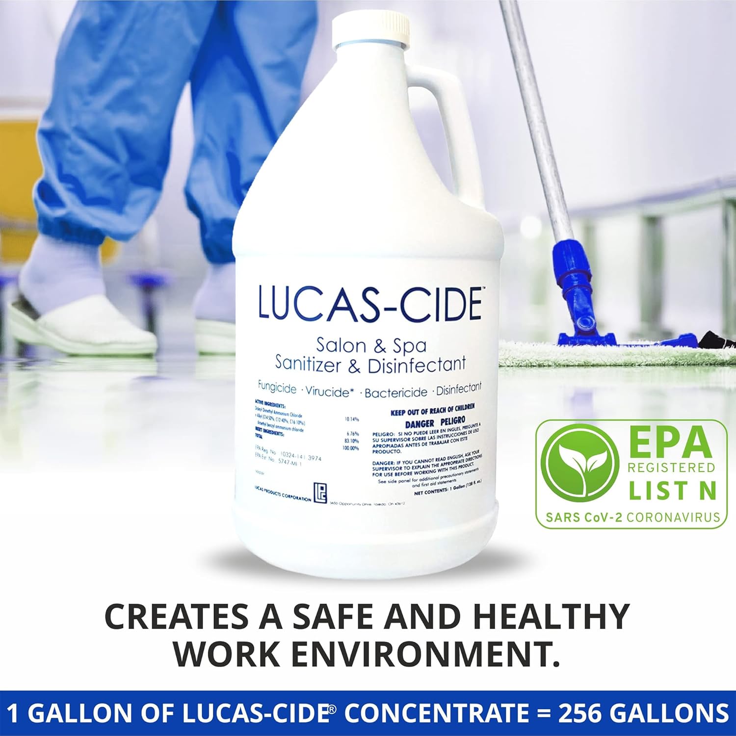 LUCAS-CIDE Blue Disinfectant 128 Fl Oz EPA Approved