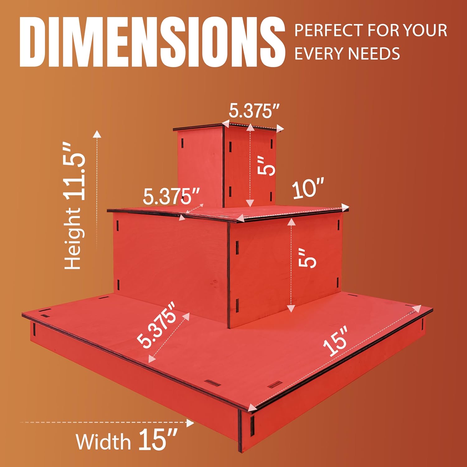3-Tier Wooden Display Stand Portable Customizable