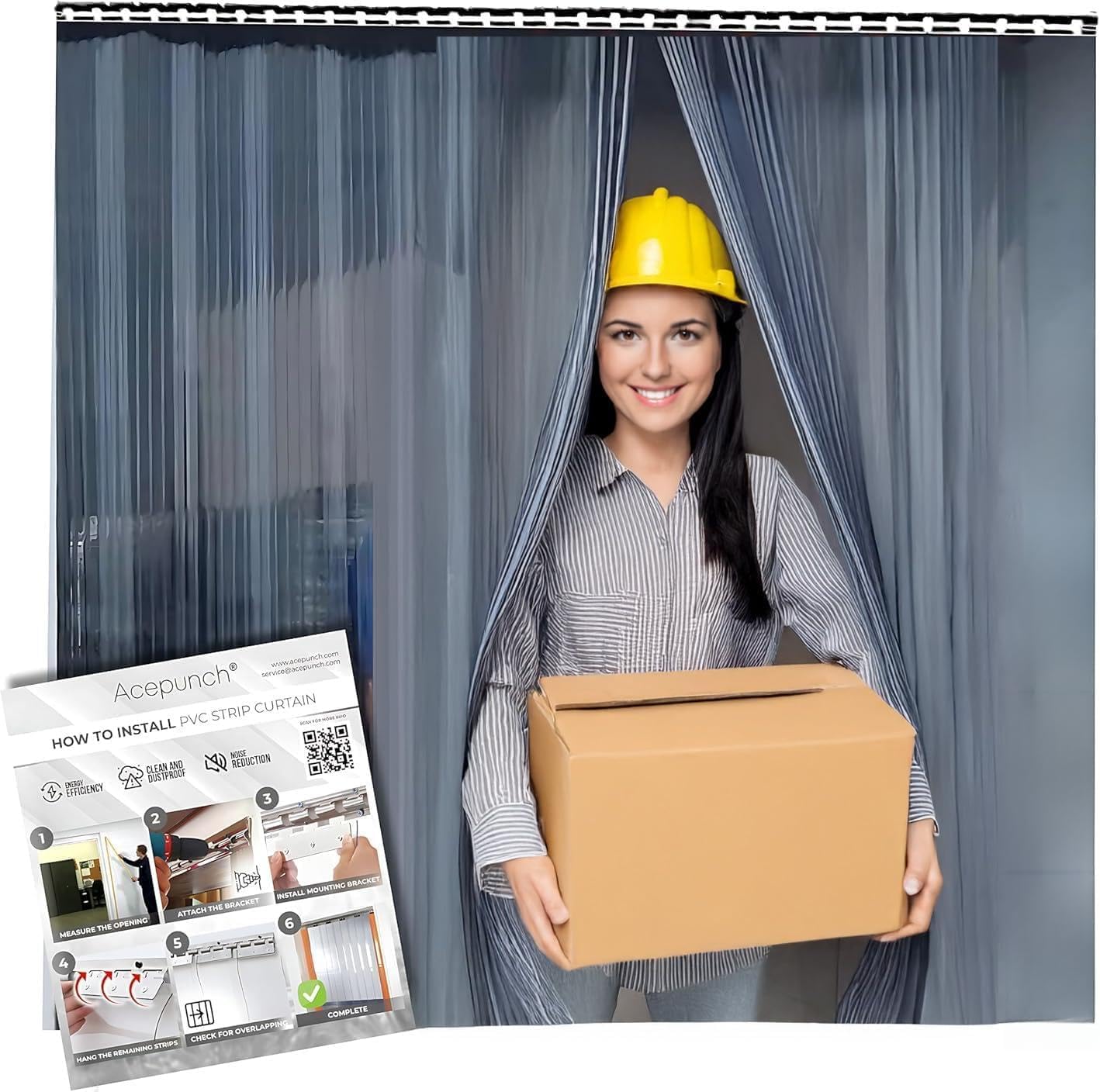 Clear Kit PVC Door Curtain 3x7 ft Heavy Duty