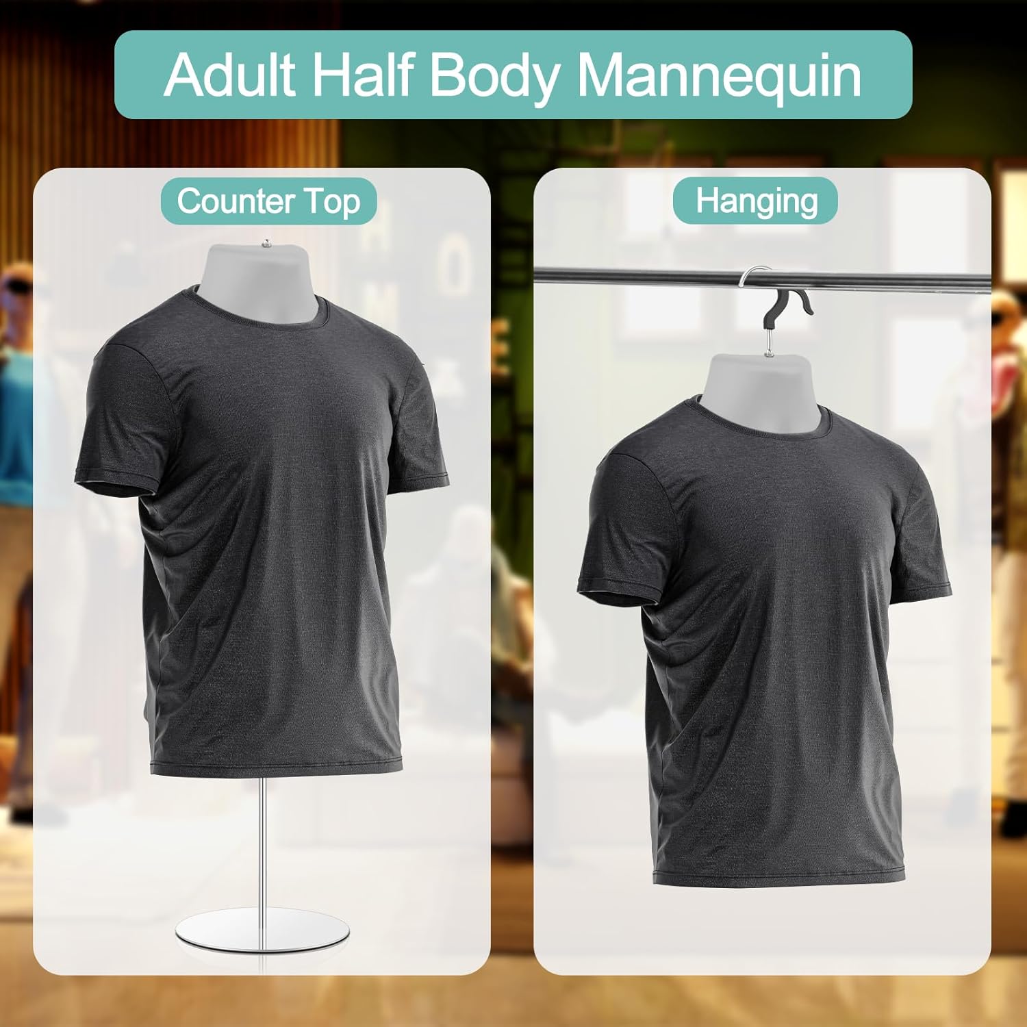 Geetery 2 Pack Male Mannequin Torso with Stand