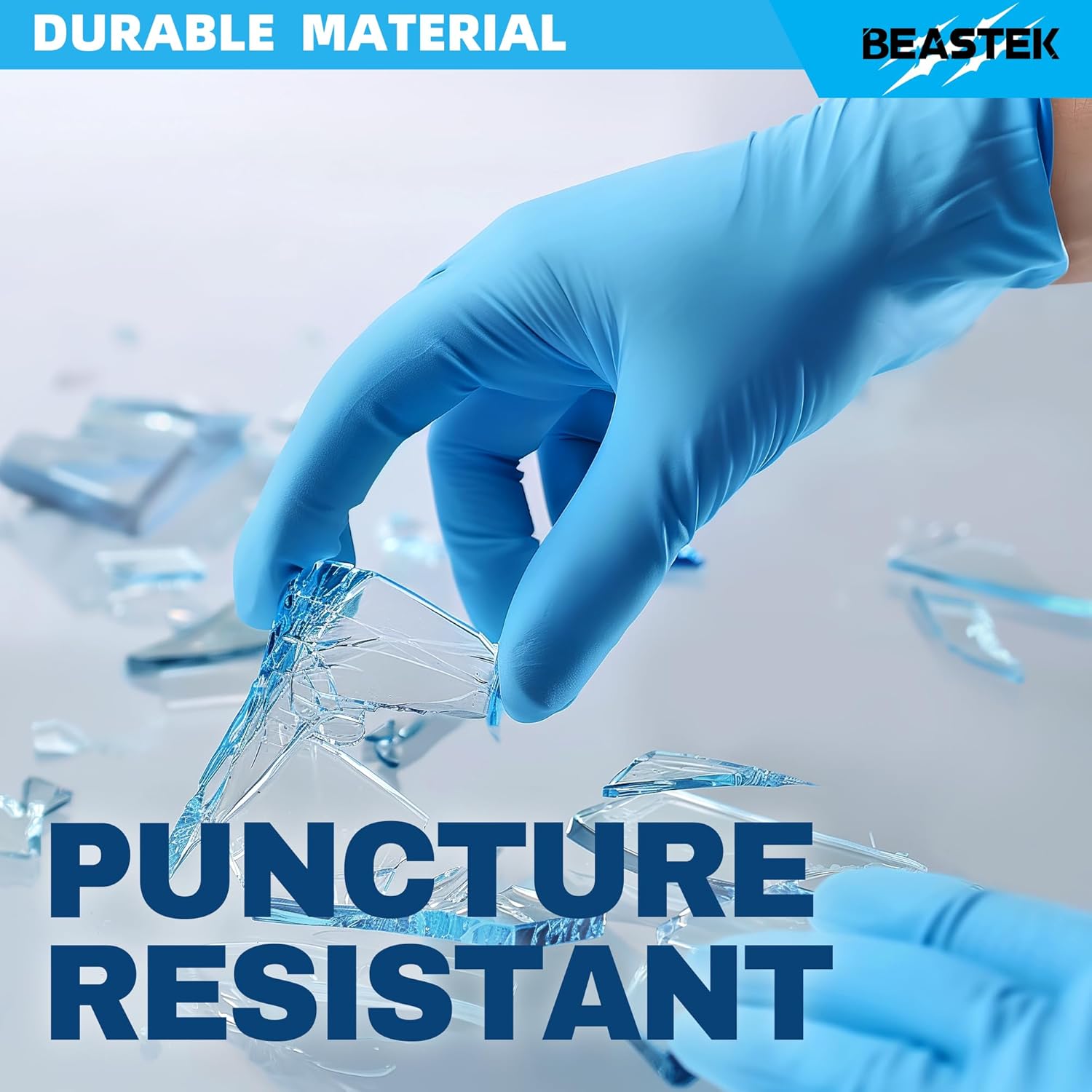 Beastek Blue Nitrile Exam Gloves 100 Pcs