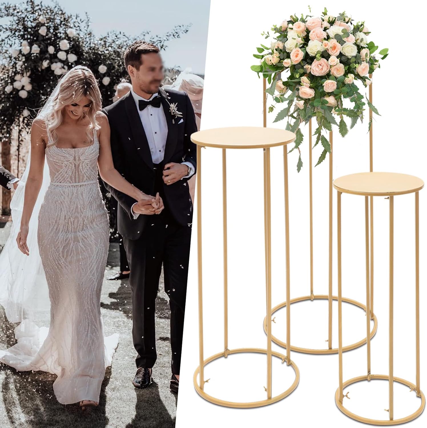 Gold Cylinder Stand for Party Decor 3PC A1 Size