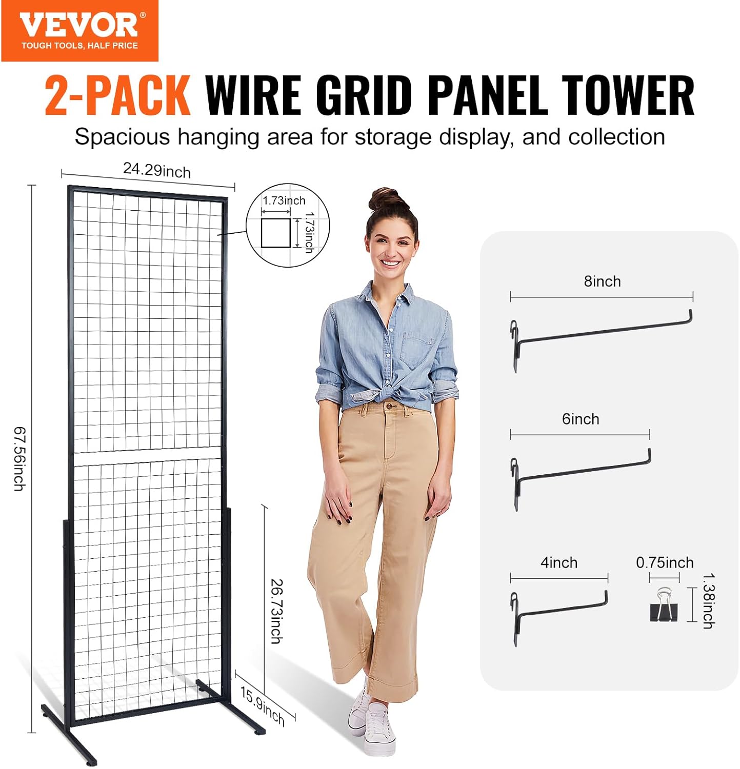VEVOR 2x56 Gridwall Panels Tower 2 Packs