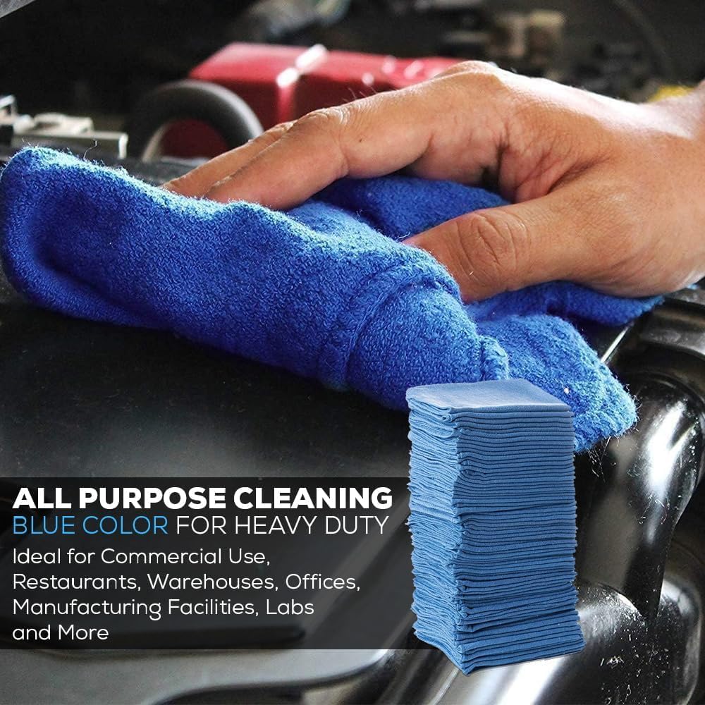 Simpli-Magic Premium Shop Towels 14x12 50 Pack Commercial Grade Blue