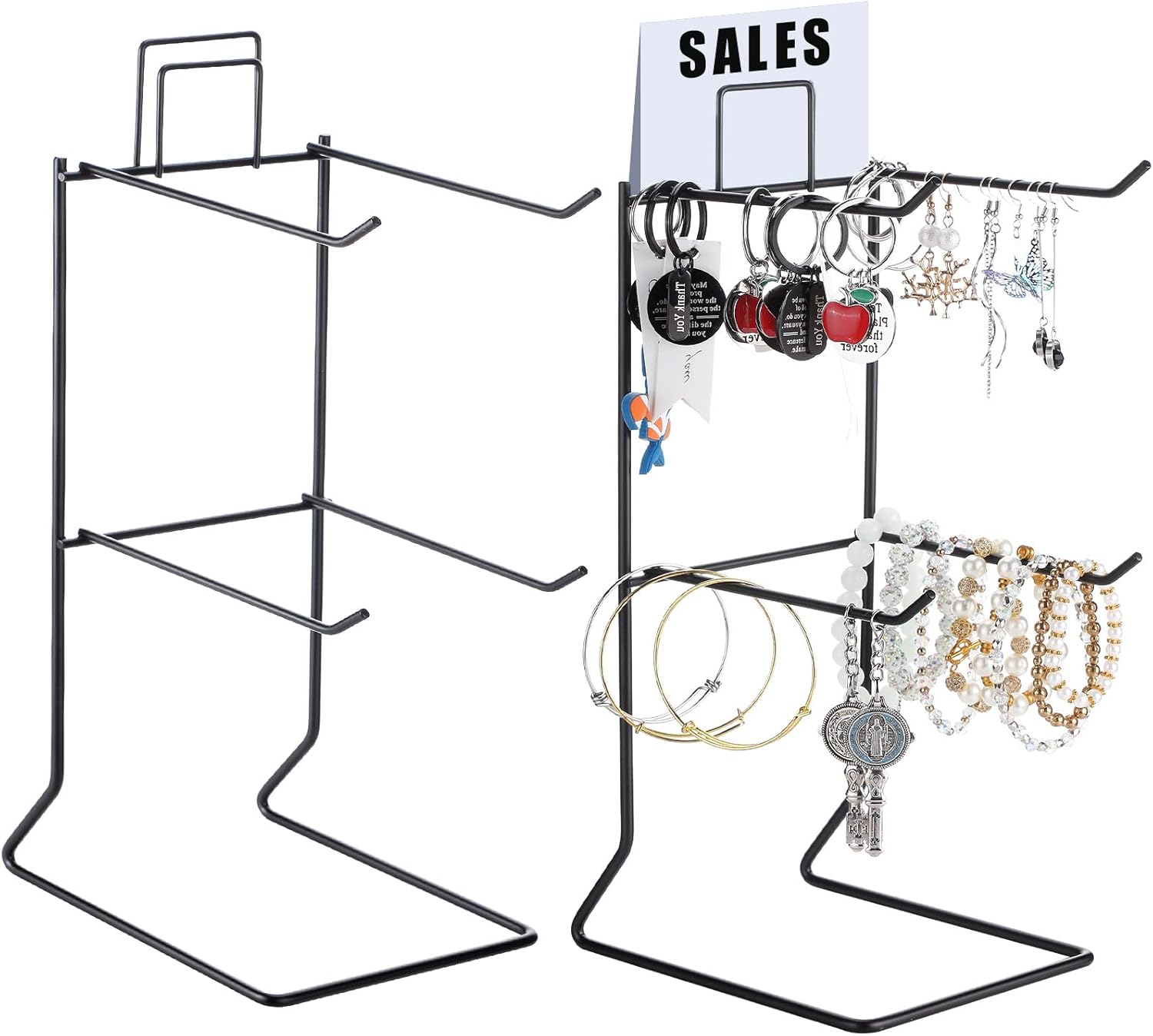 Coume 2 Pcs Metal Jewelry Display Stand for Necklaces Earrings