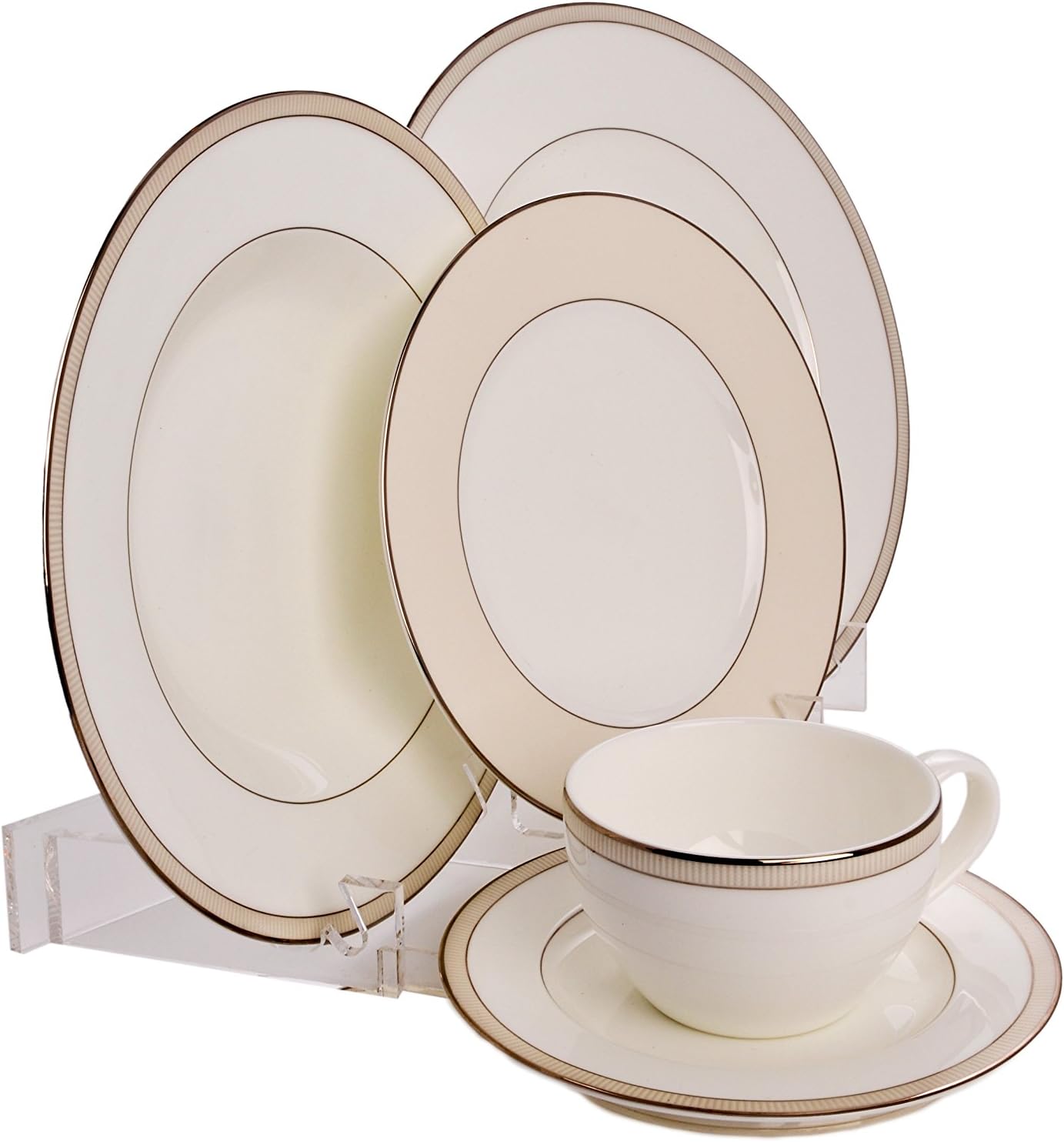 Roberts 5 Piece Dinnerware Display Stand Clear Acrylic Modern Style