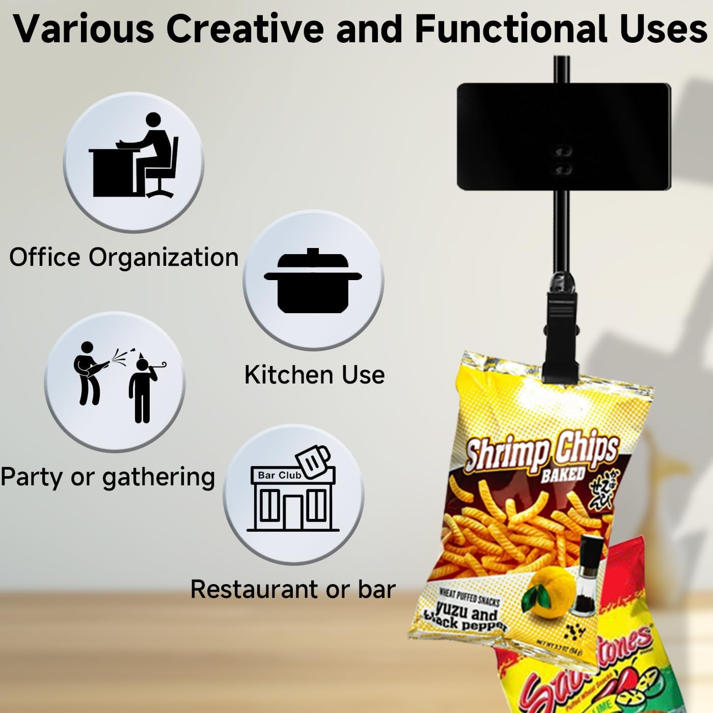 Hanging Merchandise Strips with 6 Clip Holders 4 Pack