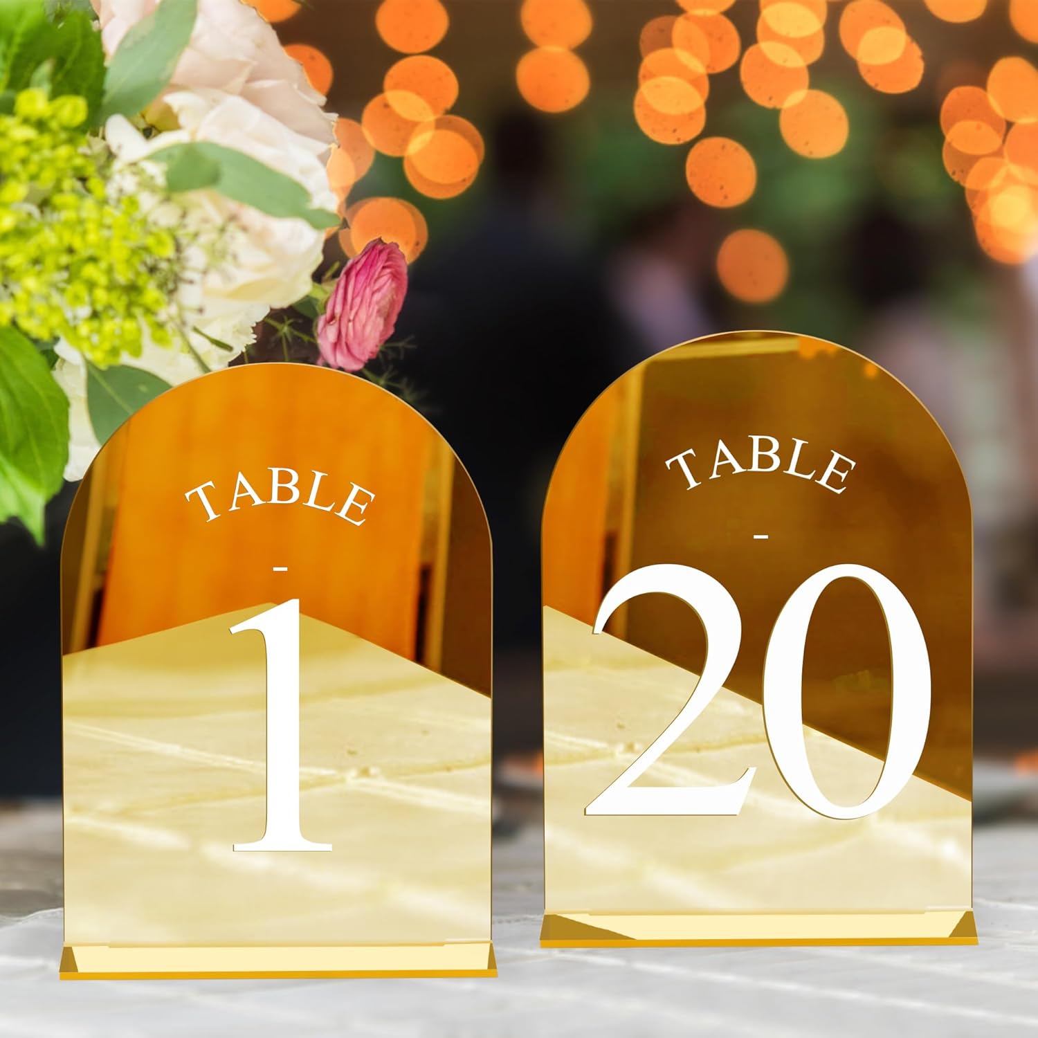 JOYIT Arch Wedding Table Numbers 1-20 with Stands