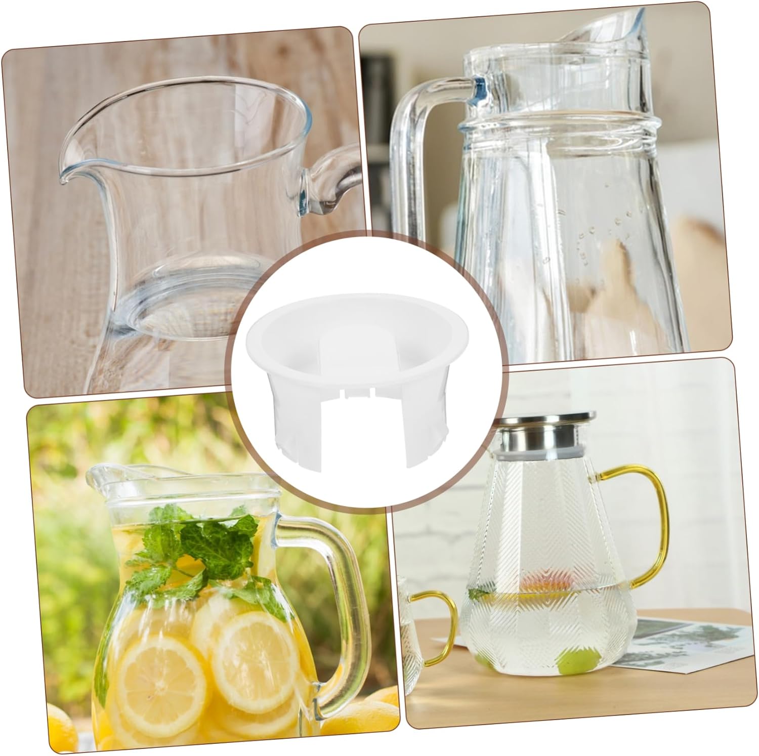 2pcs White Plastic Pitcher Lids Replacement Covers for Beverage Jugs