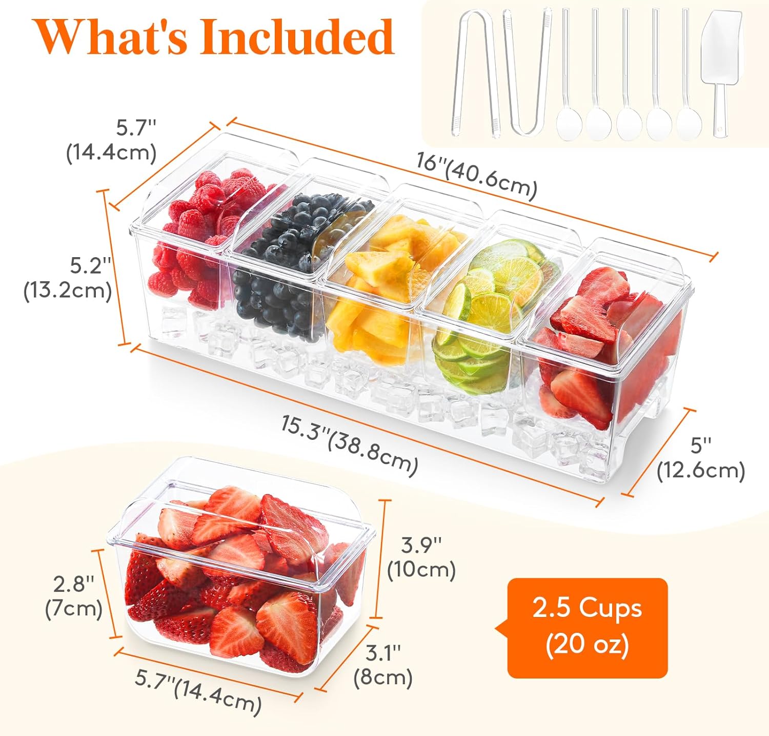 Lifewit Taco Bar Serving Set with 5 Containers and Accessories