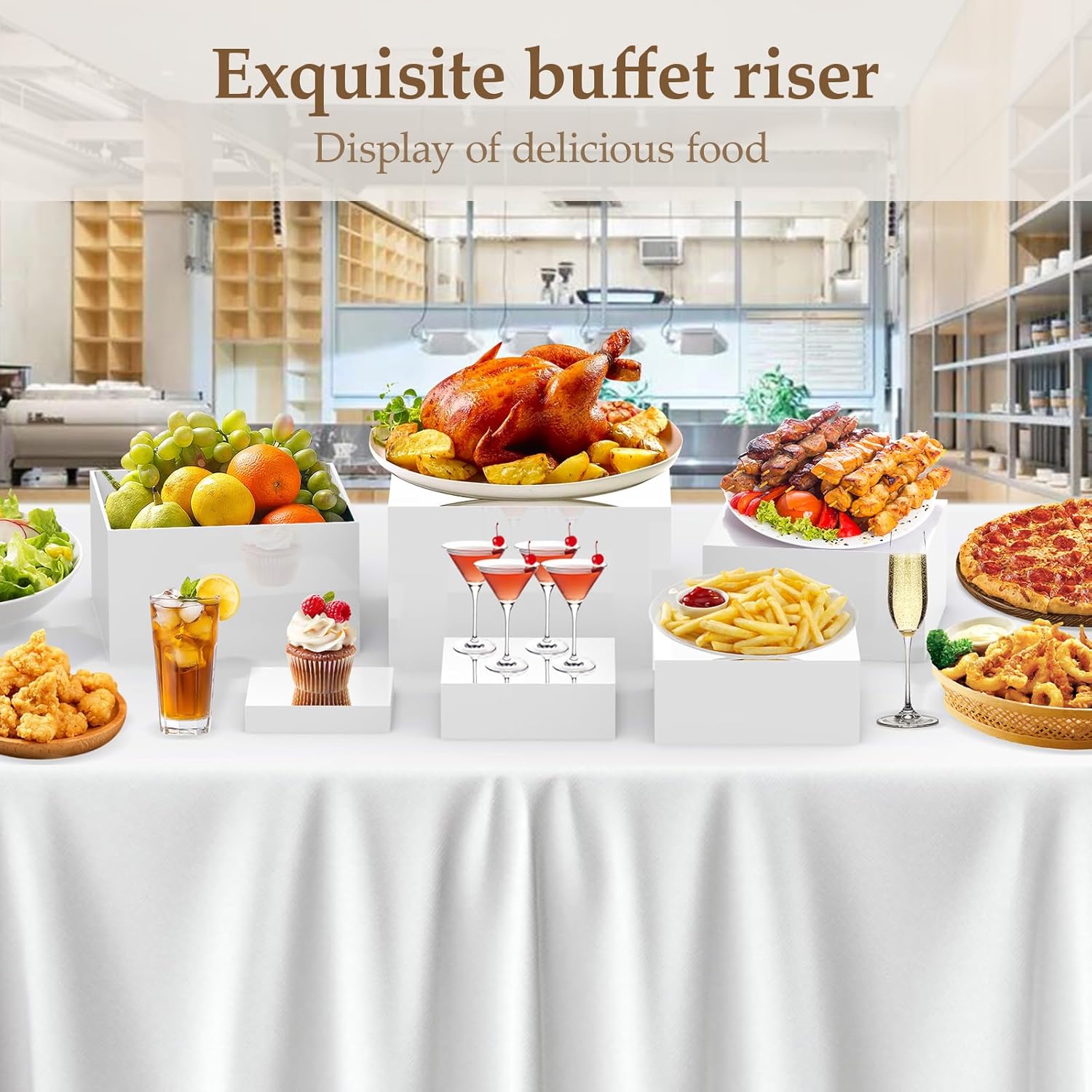 CHONOVO Buffet Risers Set of 6 Food Display Stands