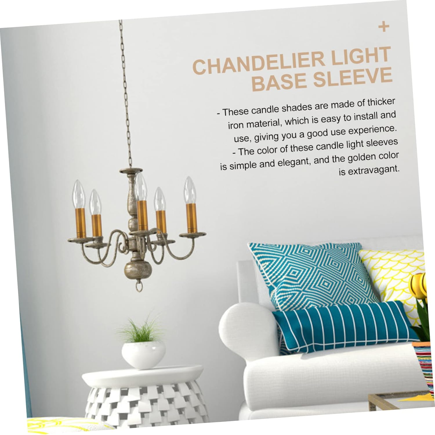2pcs Chandelier Base Cover Lamp Holder Tube Sleeve for Crystal Chandelier