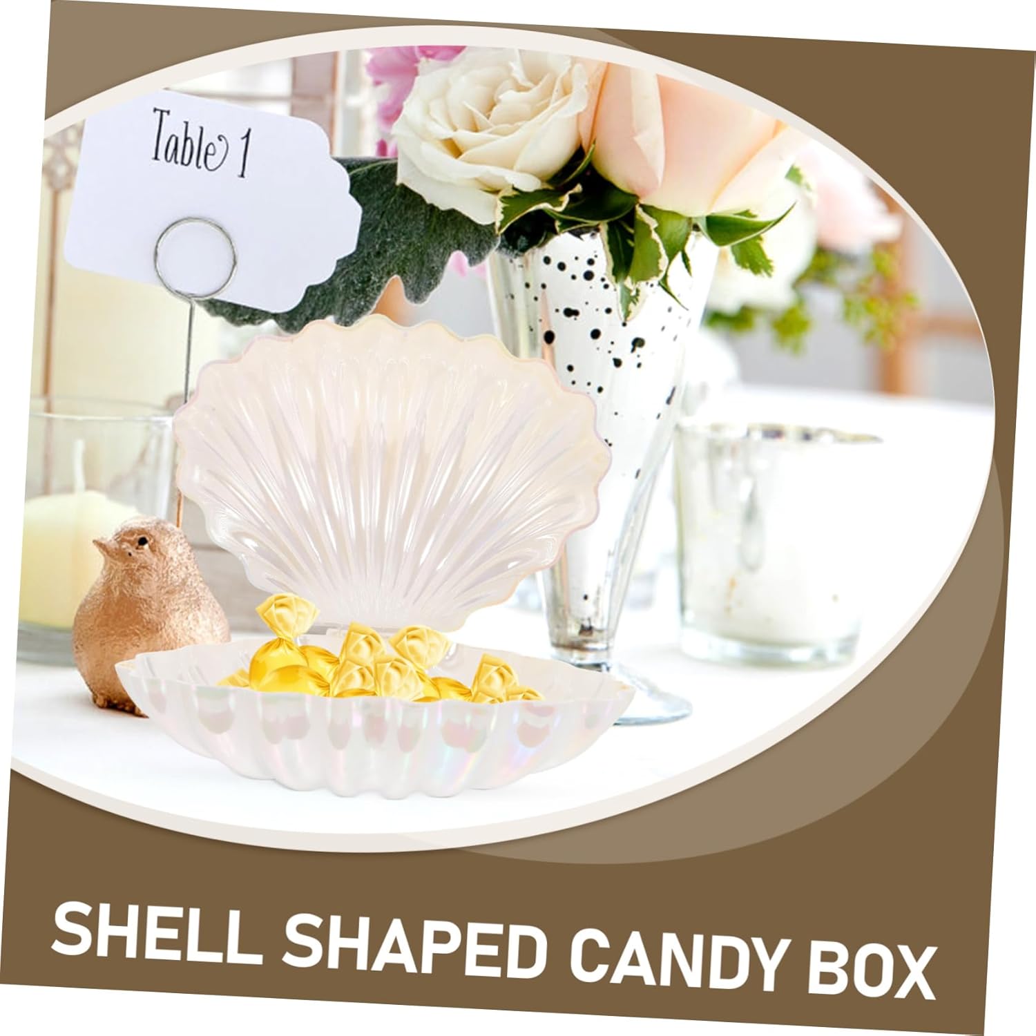 PRETYZOOM Shell Design Candy Box Mini Storage Case for Party Favors