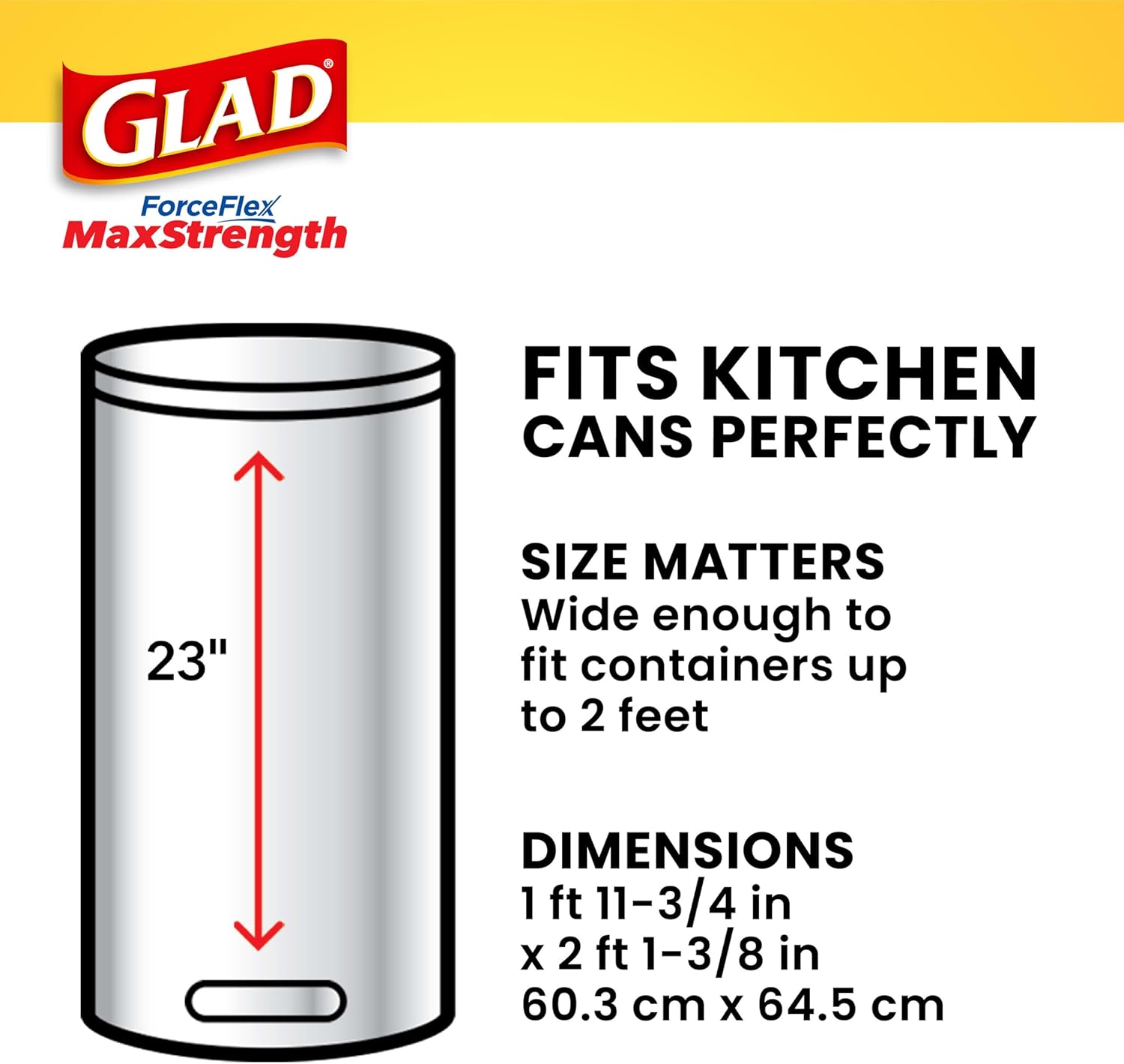 Glad Tall Kitchen Trash Bags 13 Gallon 45 Count