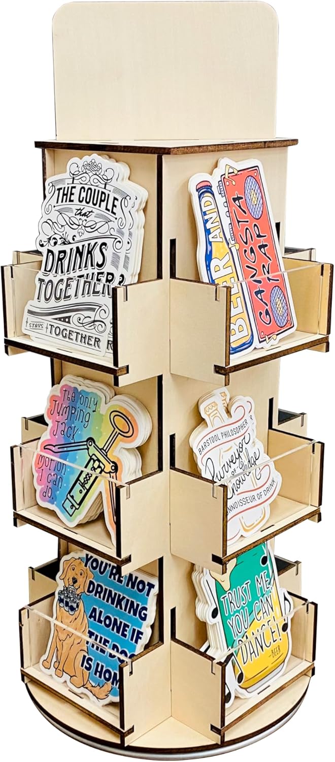 3 Tier Rotating Display Stand with 4-Sided Base