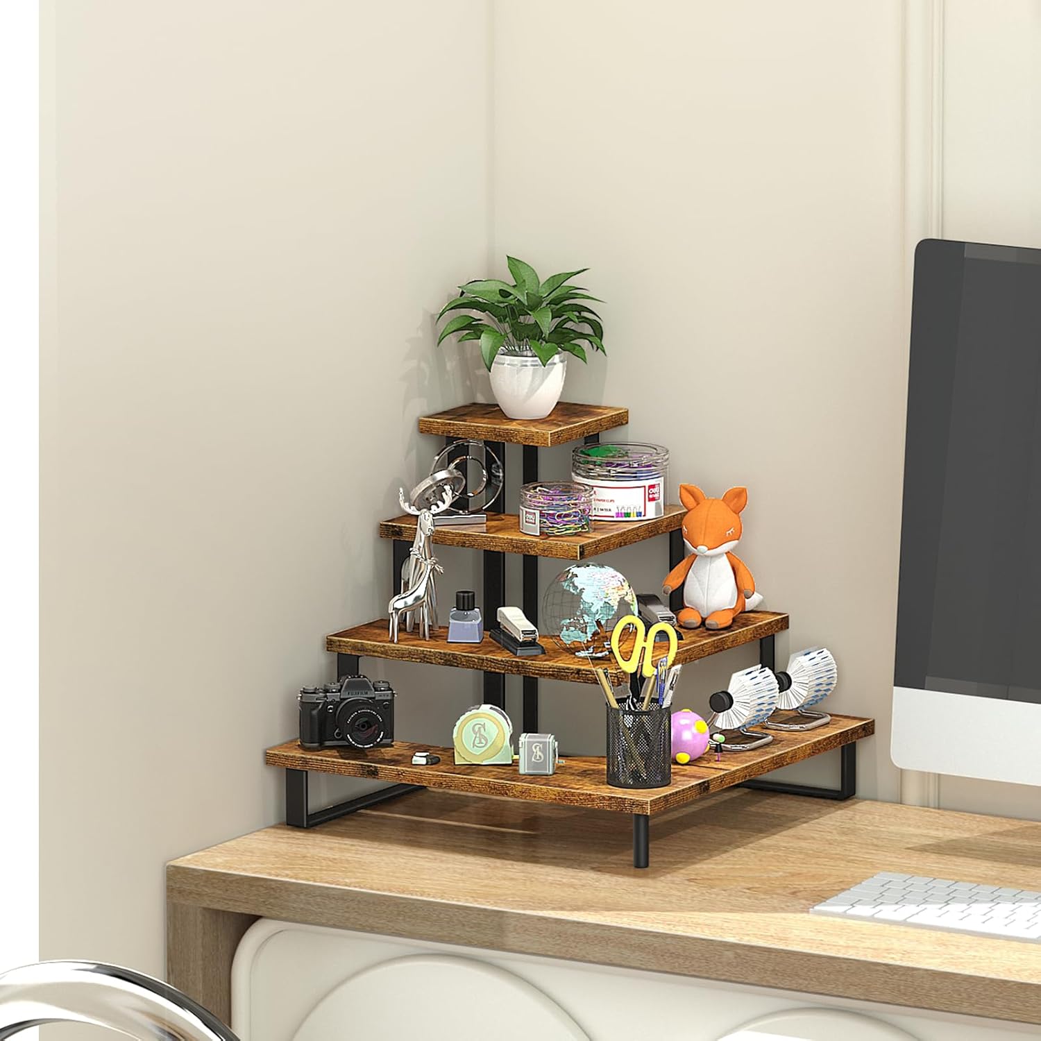 ELITEROO 4 Tier Display Riser Stand for Retail and Home Use