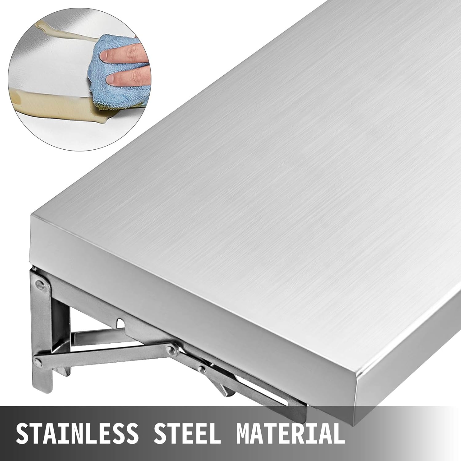 Happybuy Concession Shelf 708 x 114 Inch Stainless Steel Frame