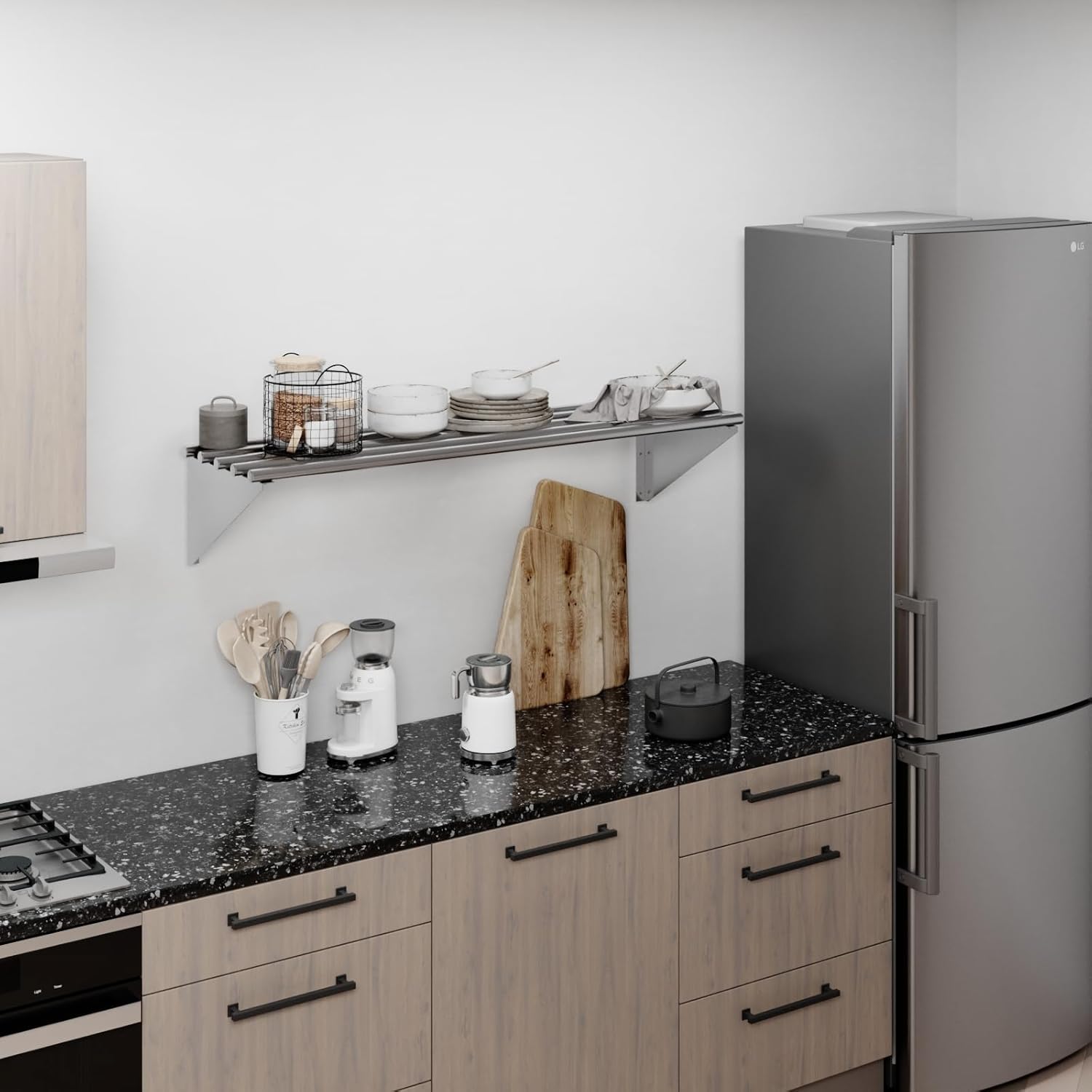 AmGood 14 in x 48 in NSF Stainless Steel Wall Shelf