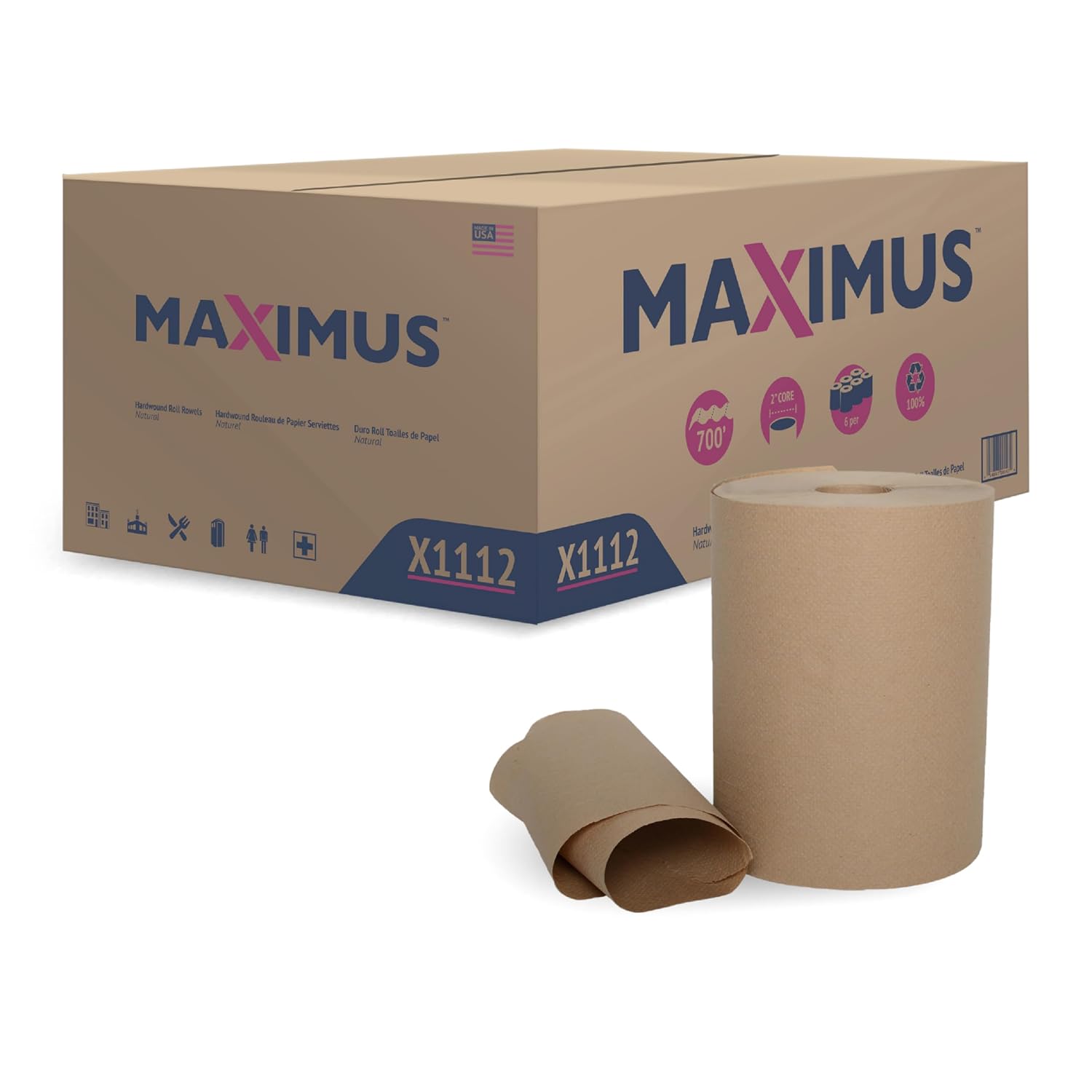 Maximus X1112 Heavyweight 10 Inch Recycled Paper Towels 6 Rolls Per Case