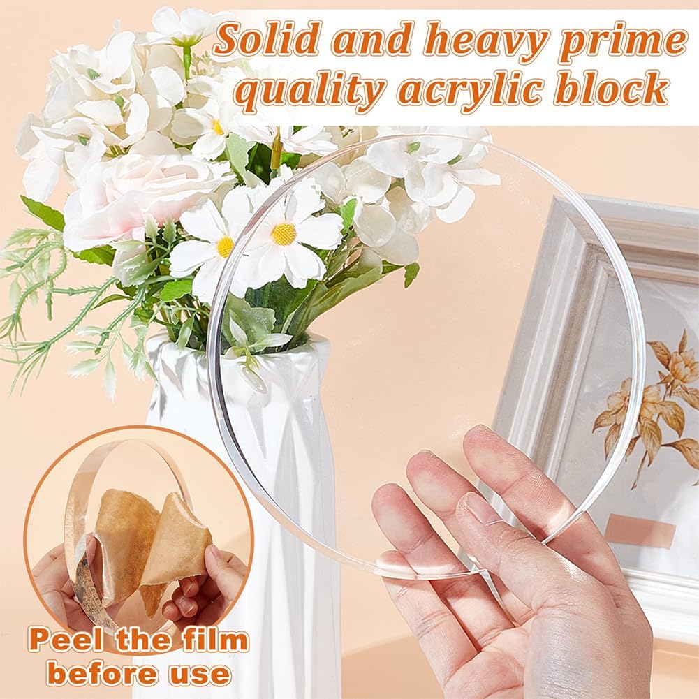 AHANDMAKER Acrylic Display Stand 6 Inch Round Base for Collectibles