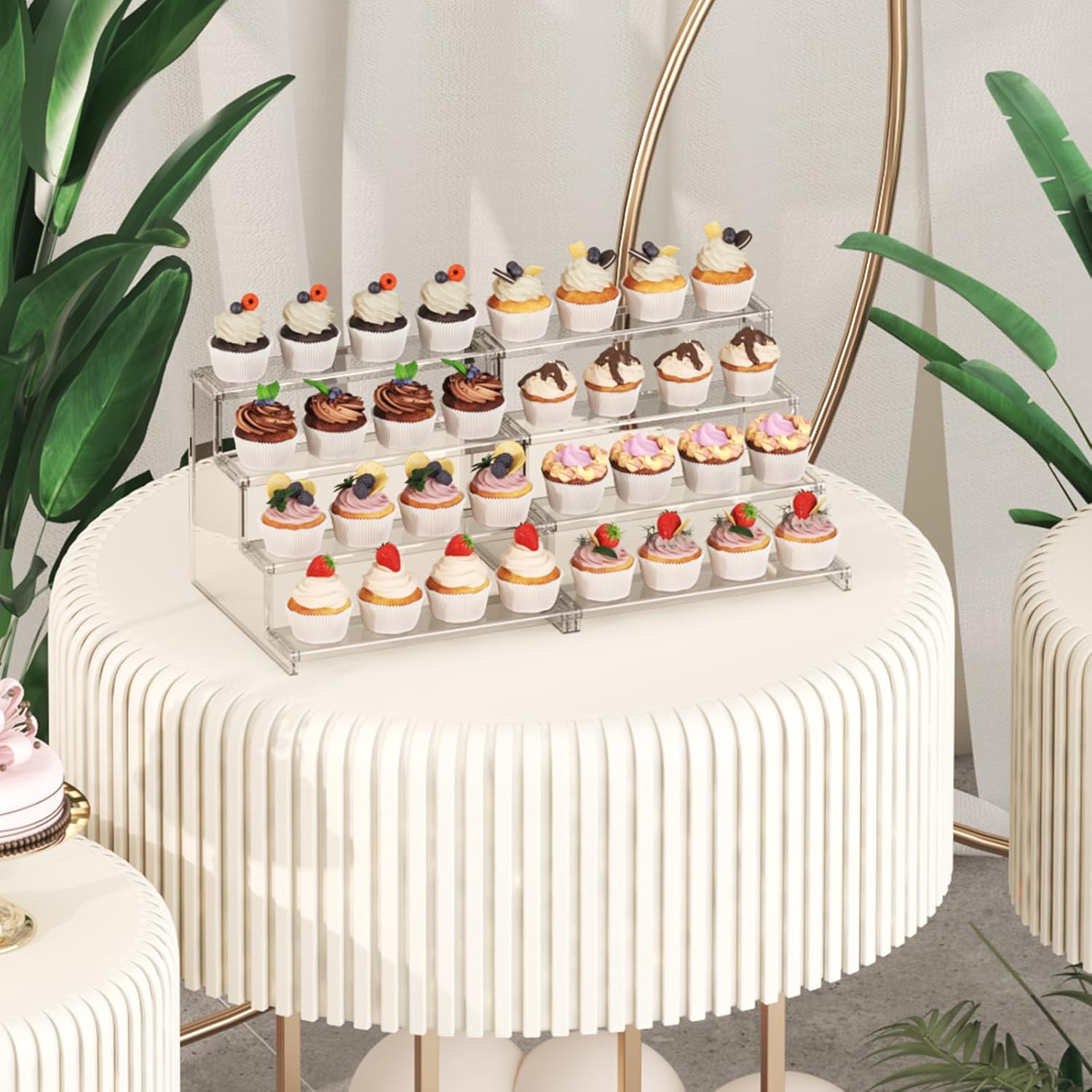 Lifewit 4 Tier Clear Display Stand for Cupcakes Perfumes Desserts Figurines