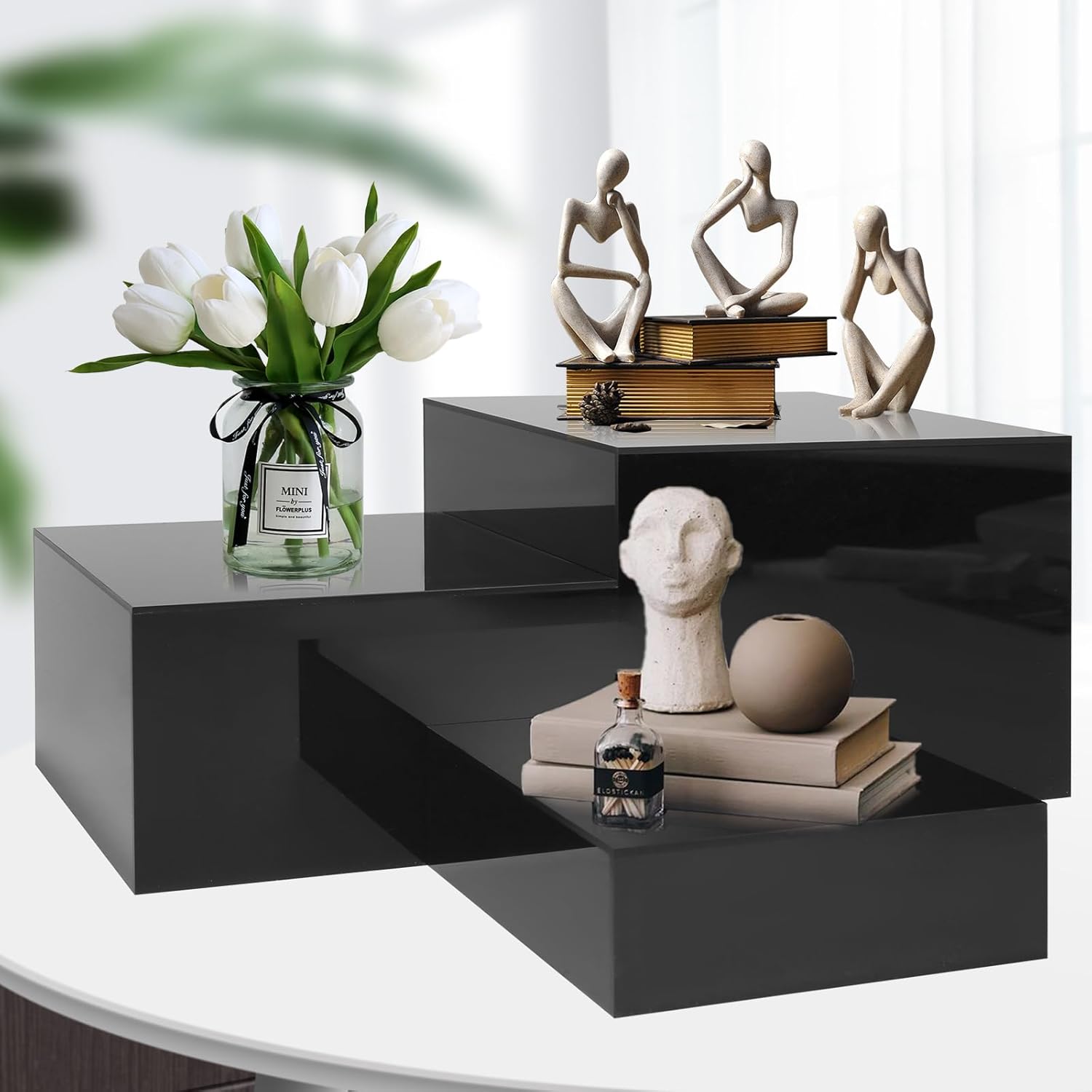 3pcs Buffet Risers Display Stand Set Black