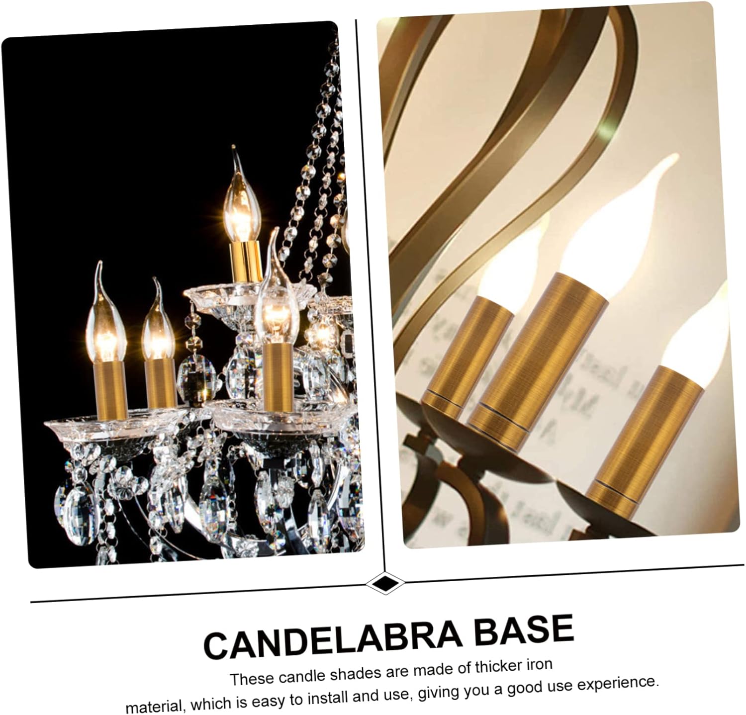 2pcs Chandelier Base Cover Lamp Holder Tube Sleeve for Crystal Chandelier