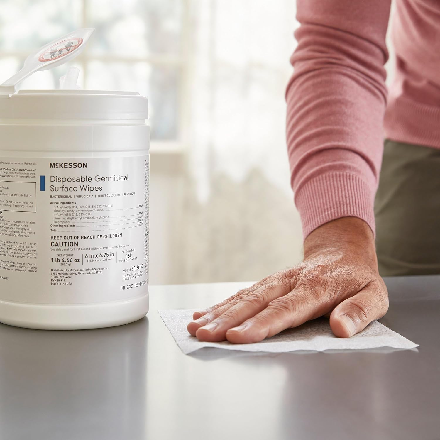 McKesson Germicidal Wipes 160 Count Hospital Grade