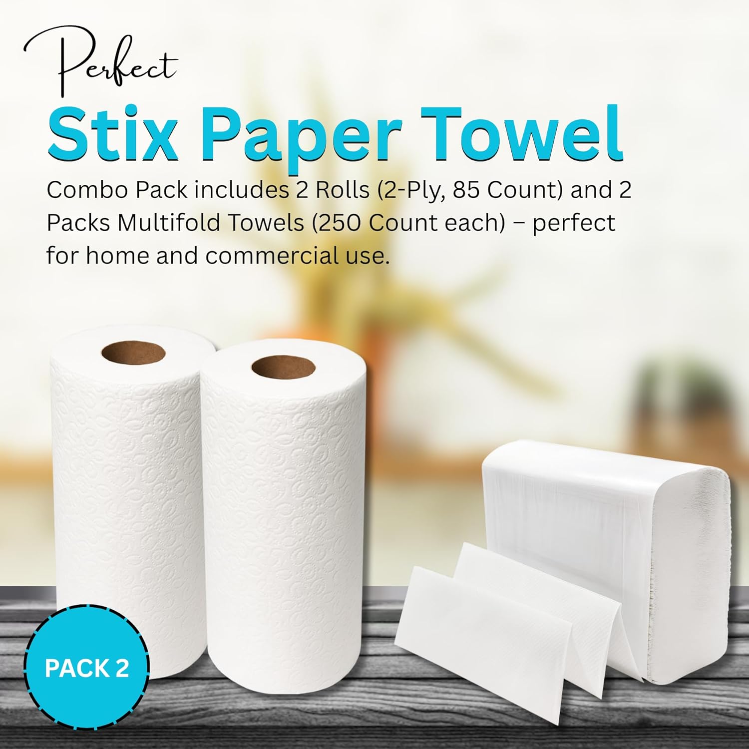 Perfect Stix Paper Towel Combo Pack 250 Count 85 Count