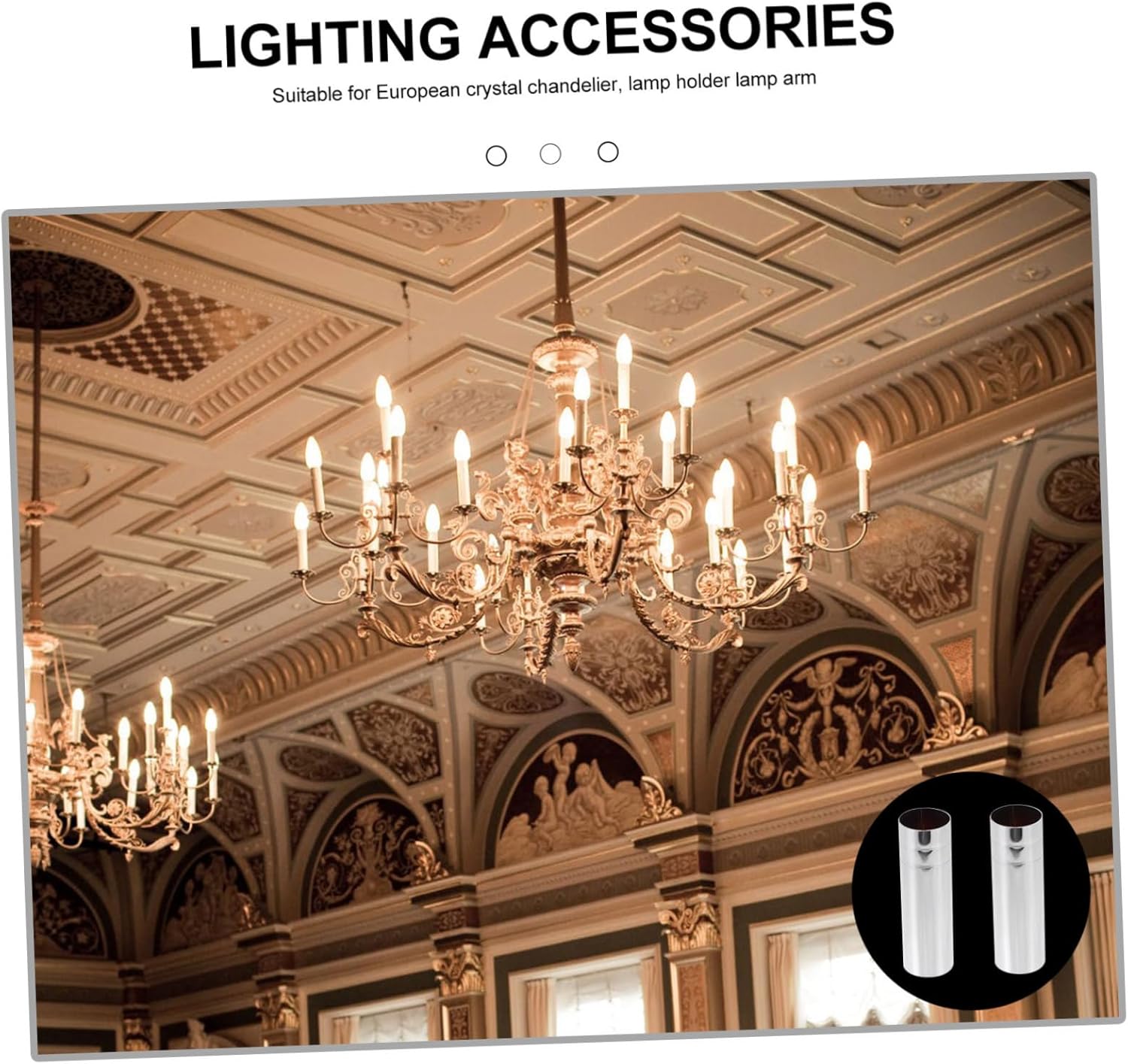 2Pcs Chandelier Lamp Holder Sleeves Retro Decorative Base Covers