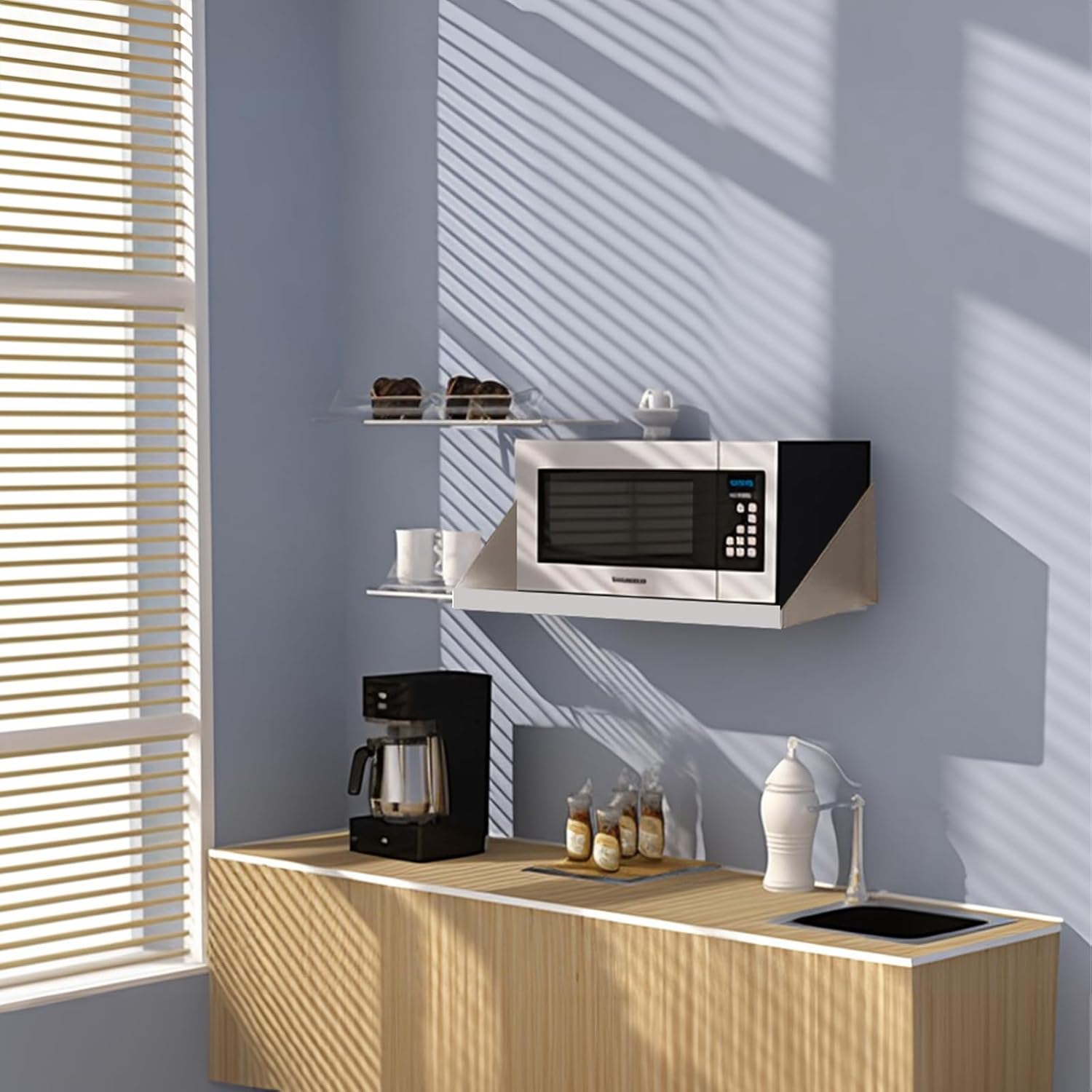 HALLY Stainless Steel Microwave Shelf 18x24 185 lb