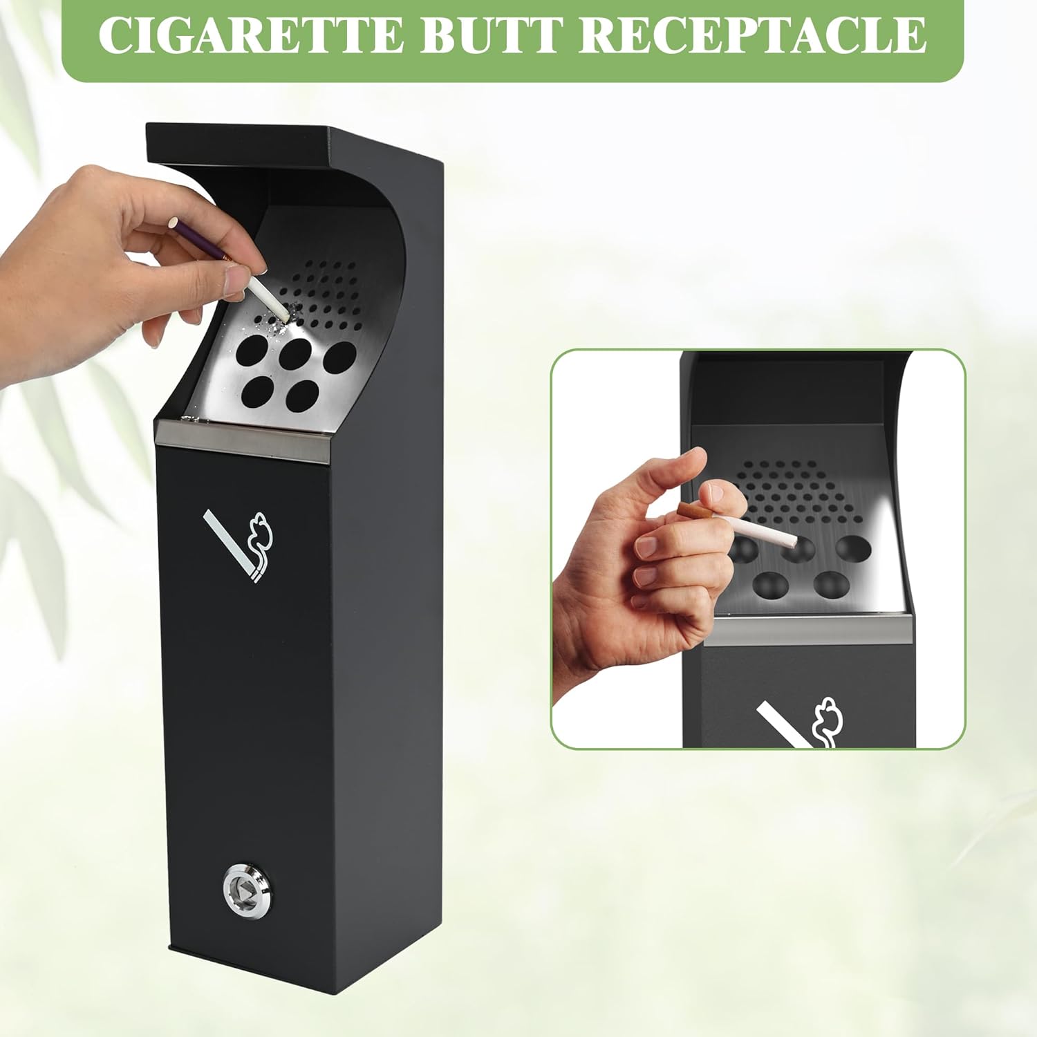 Steel Wall Mounted Trash Disposal Outdoor Commercial