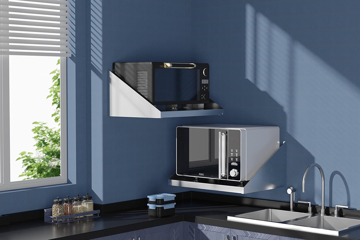Stainless Steel Microwave Wall Shelf 18x24 Inch Heavy Duty