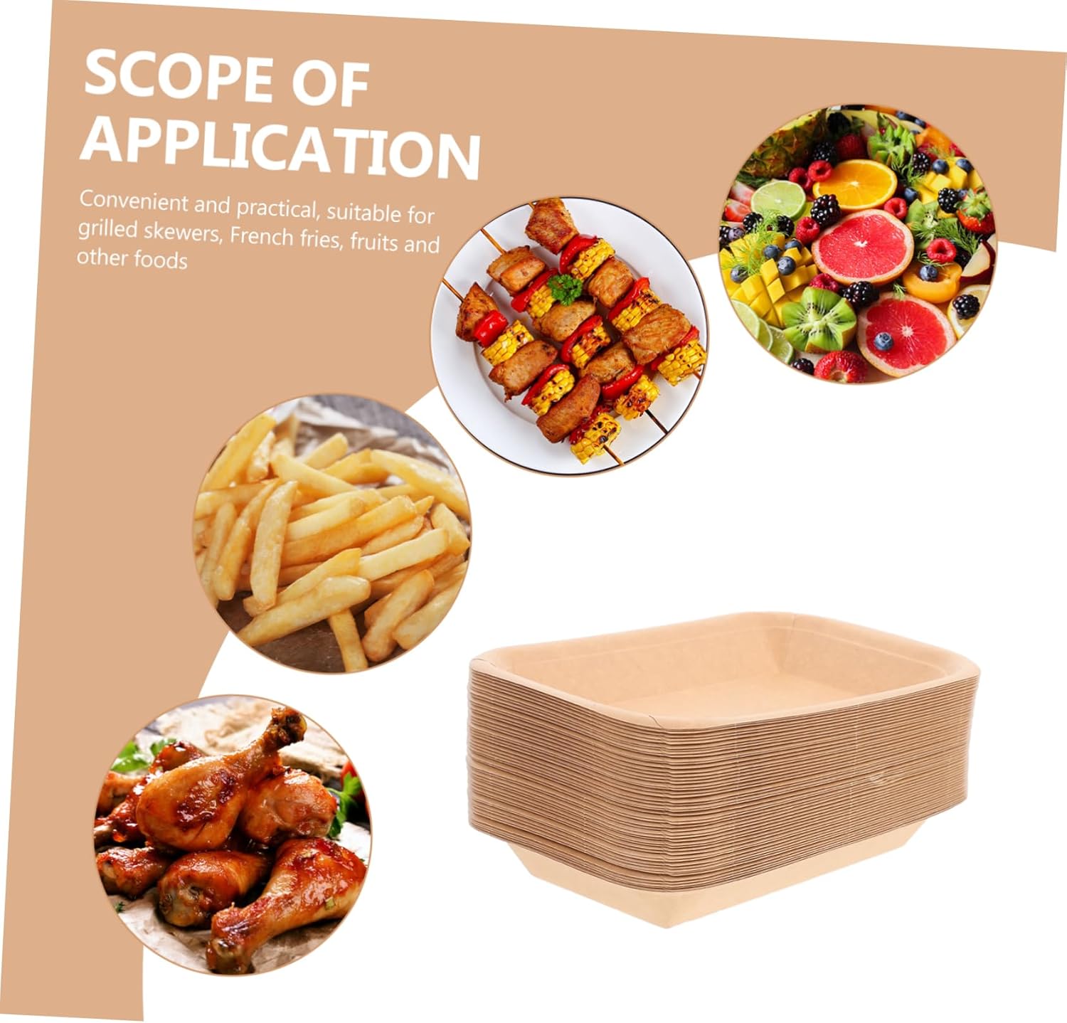 50 Pcs Disposable Barbecue Tray for Parties and Events