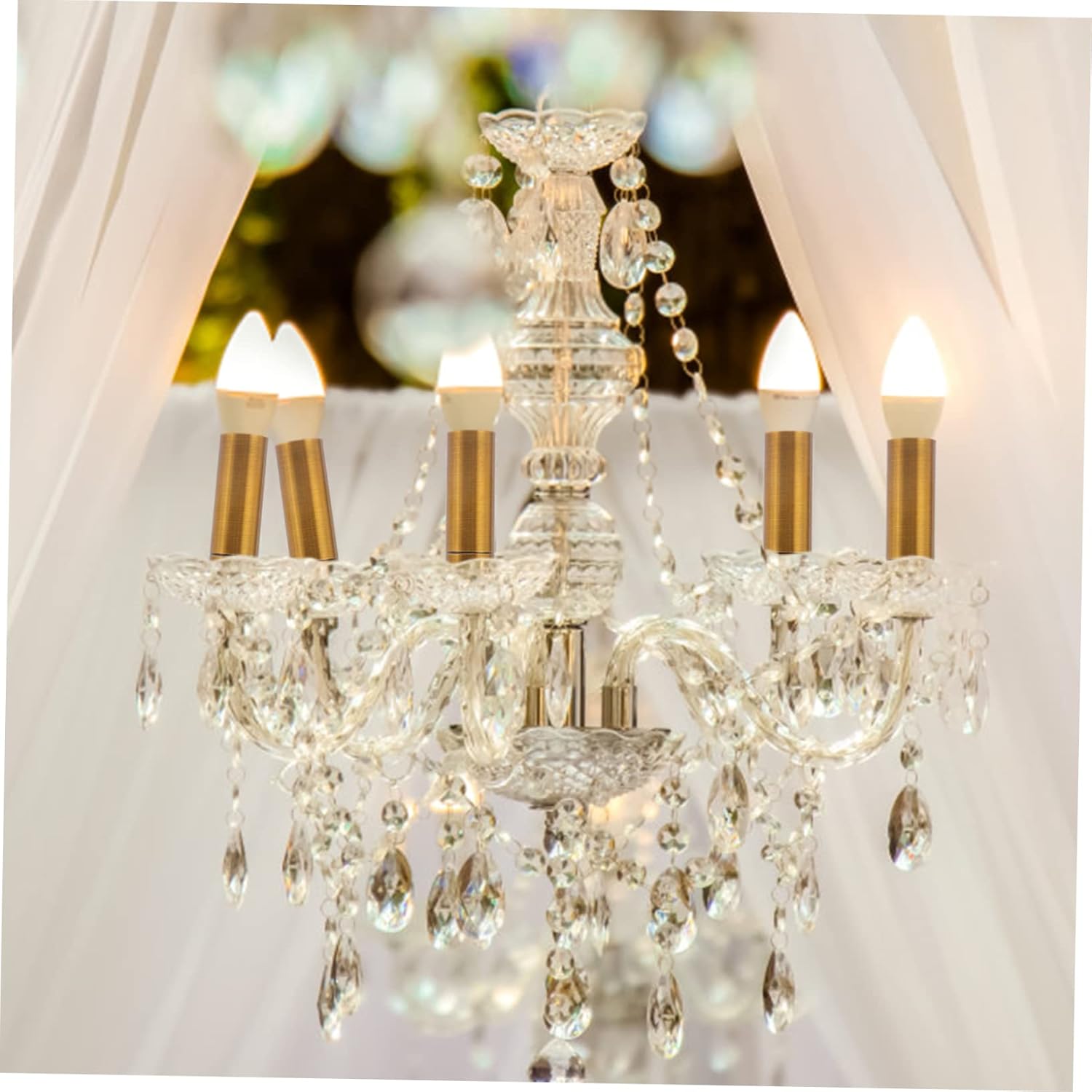 2pcs Chandelier Base Cover Lamp Holder Tube Sleeve for Crystal Chandelier