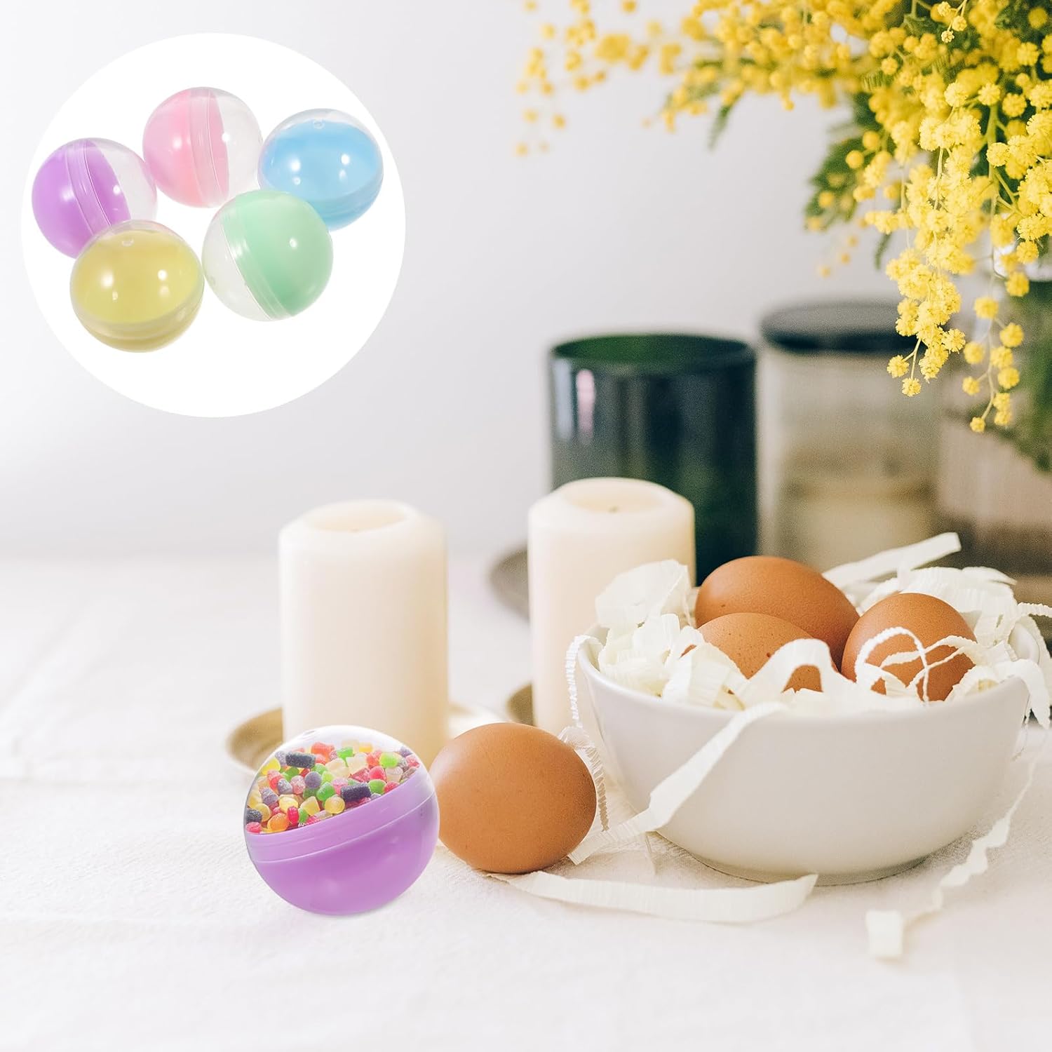 FAVOMOTO 50PCS Clear Round Vending Machine Balls