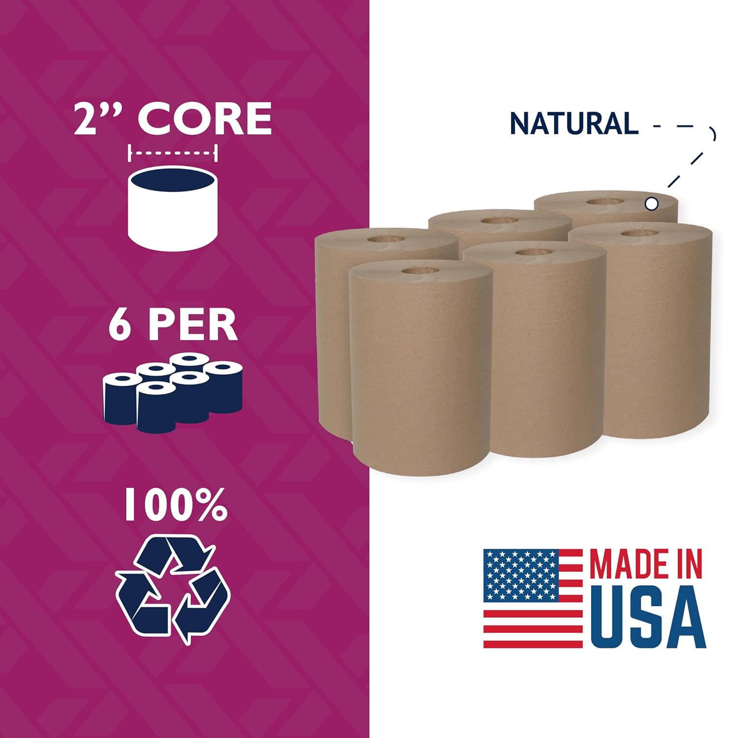 Maximus X1112 Heavyweight 10 Inch Recycled Paper Towels 6 Rolls Per Case
