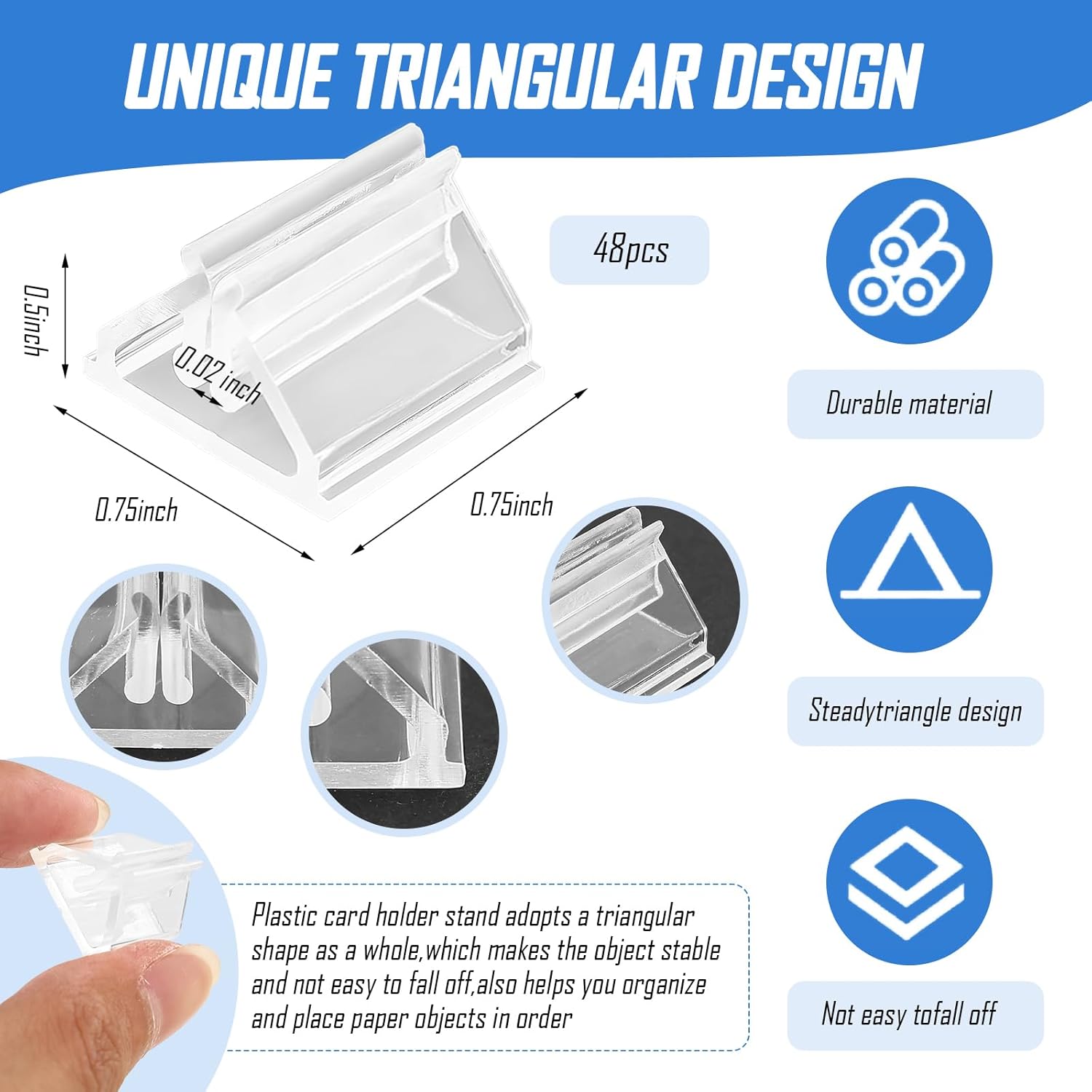 Giococo Card Stand - 98 PCS Clear Plastic Photo Holders for Tables Weddings Restaurants and Parties