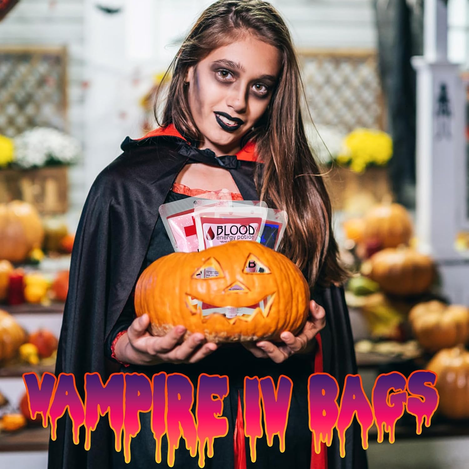 40 Pcs Halloween Blood Bags for Drinks Reusable with Funnel