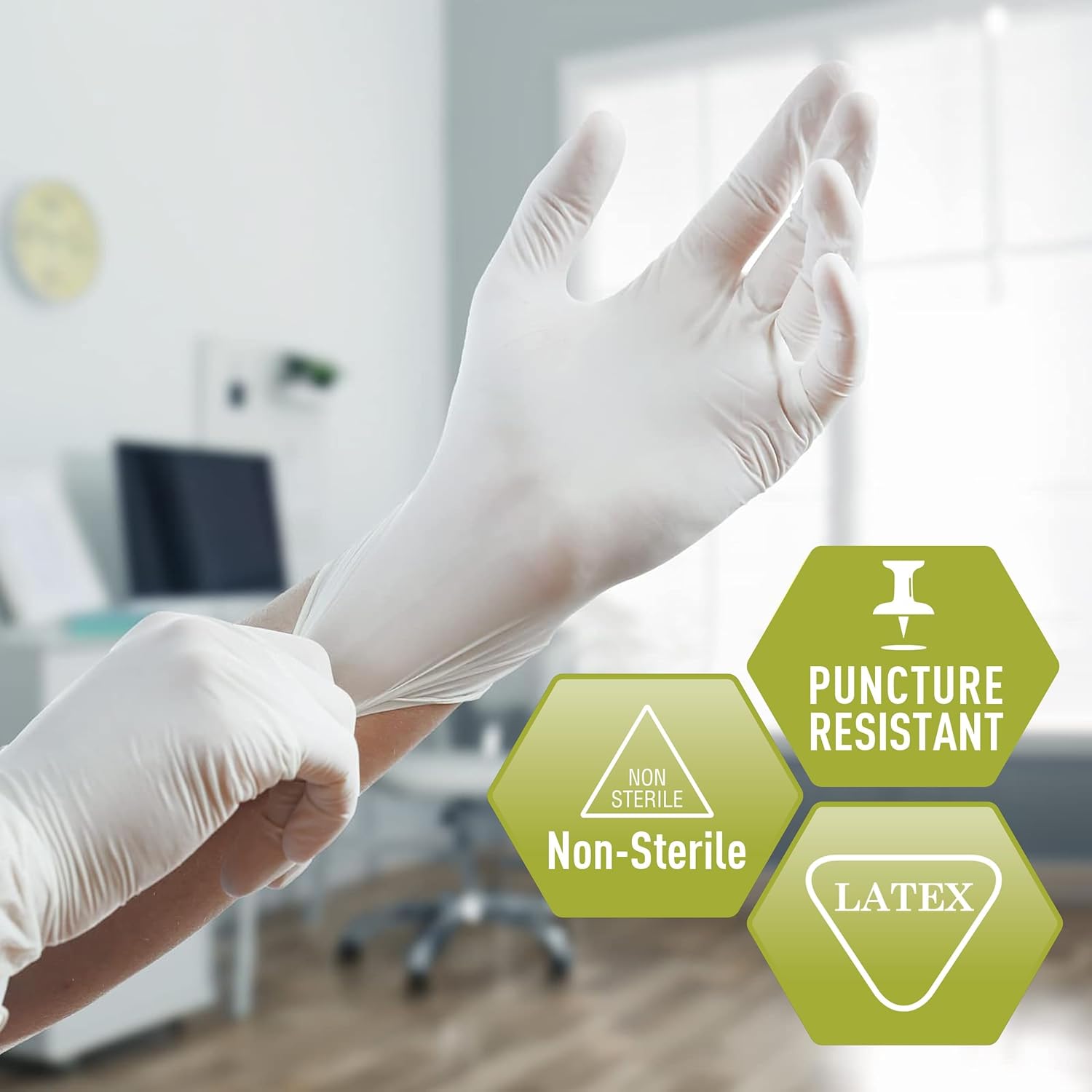 MedPride Powder-Free Latex Exam Gloves Large Box of 100
