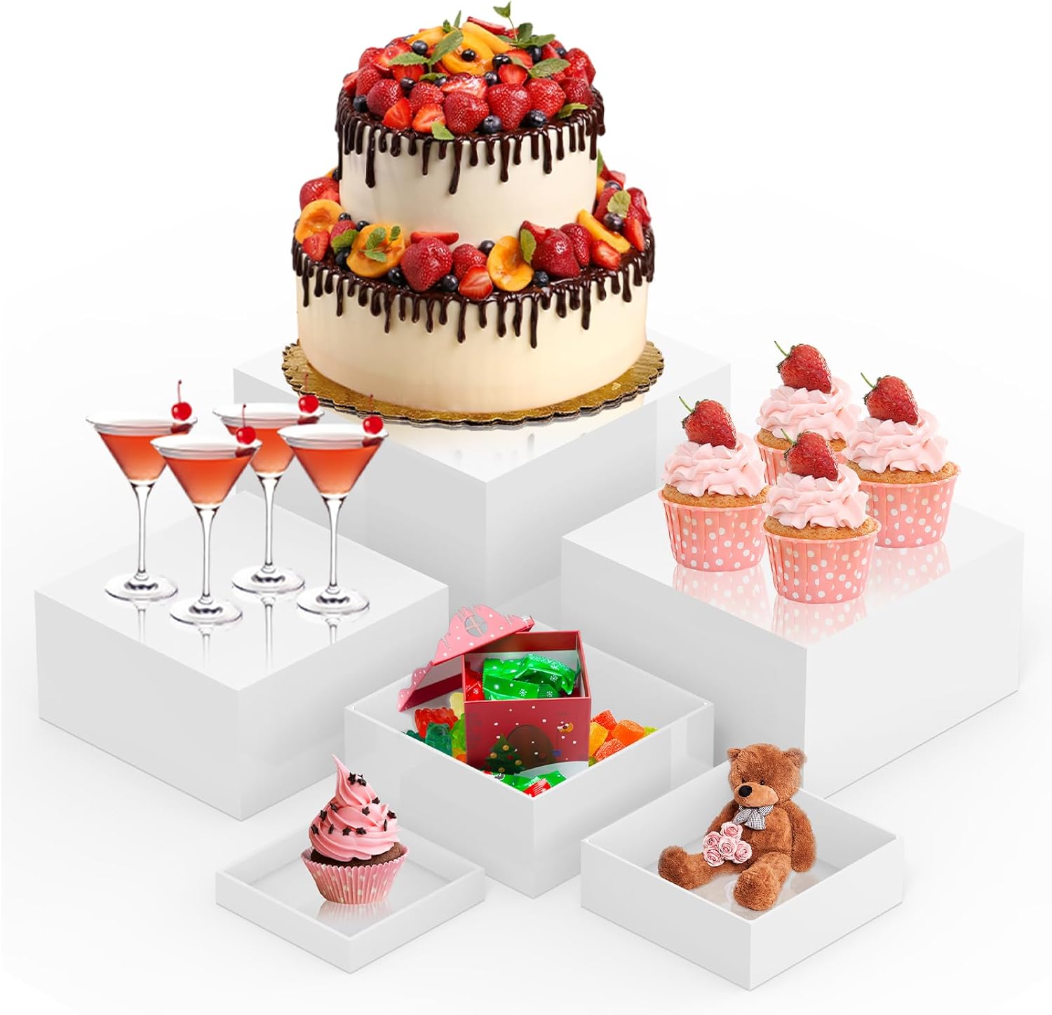 CHONOVO Buffet Risers Set of 6 Food Display Stands