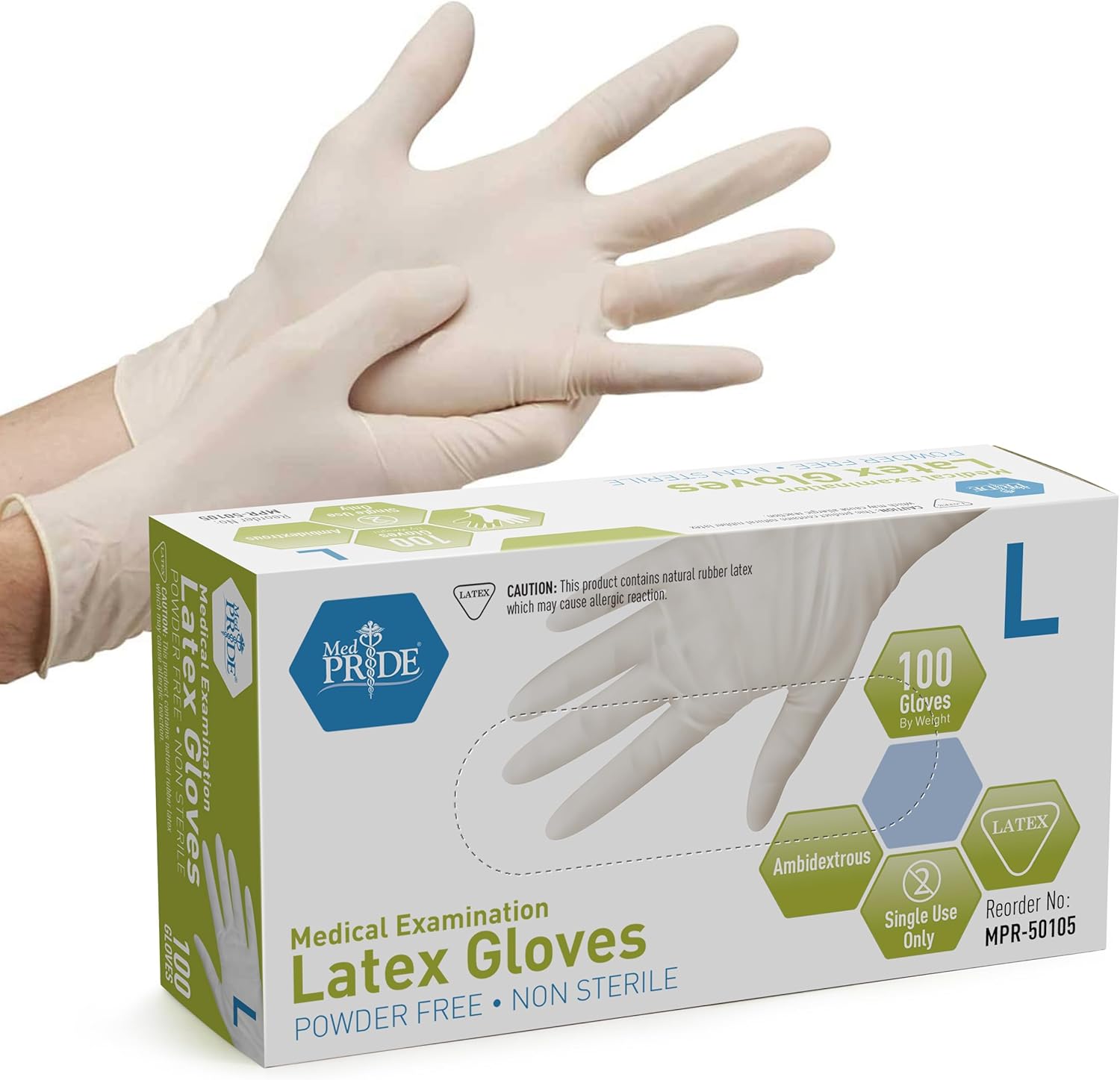 MED PRIDE 100-Count Powder-Free Exam Gloves