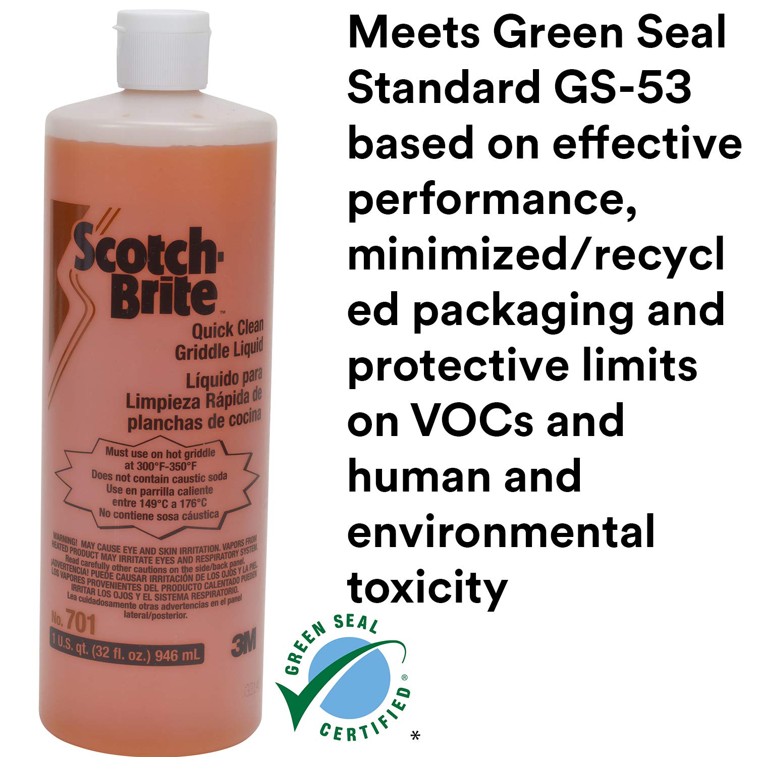 3M H-701-32OZ Scotch-Brite Griddle Cleaner Quick Clean Liquid 4 Quarts