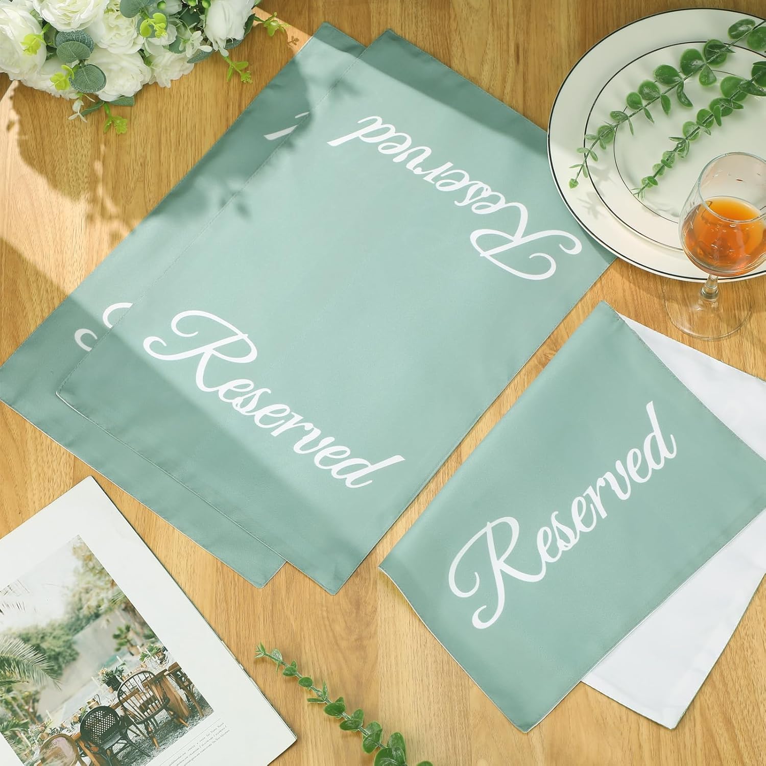 CHENGU 20 Pack Reserved Seating Signs 1181 x 1772 Inches Sage Green