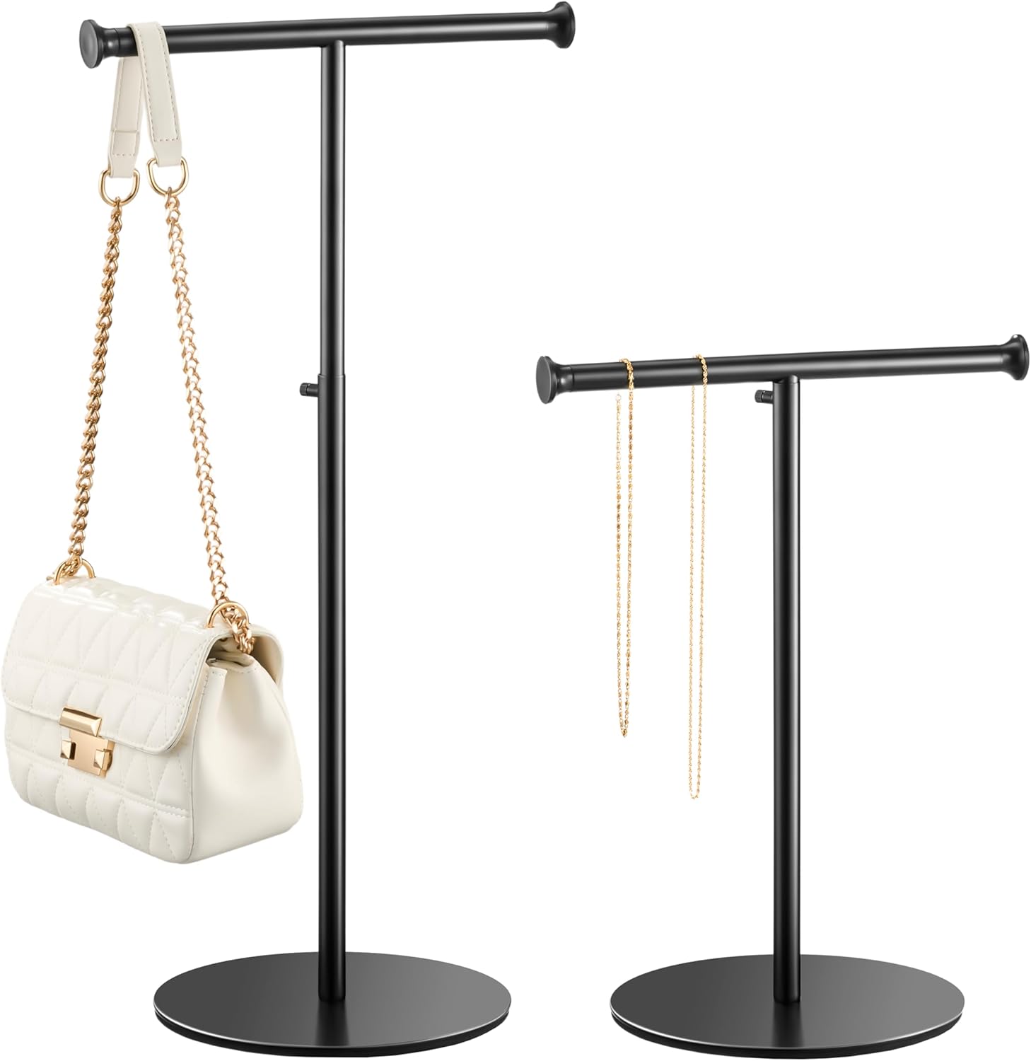 niffgaff 2 Pack T Bar Purse Display Stand Black