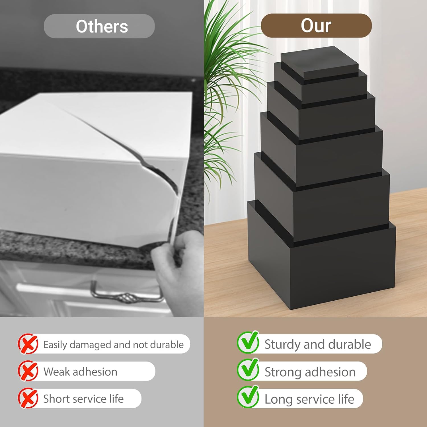 CHONOVO Buffet Risers Set of 6 Acrylic Display Stands